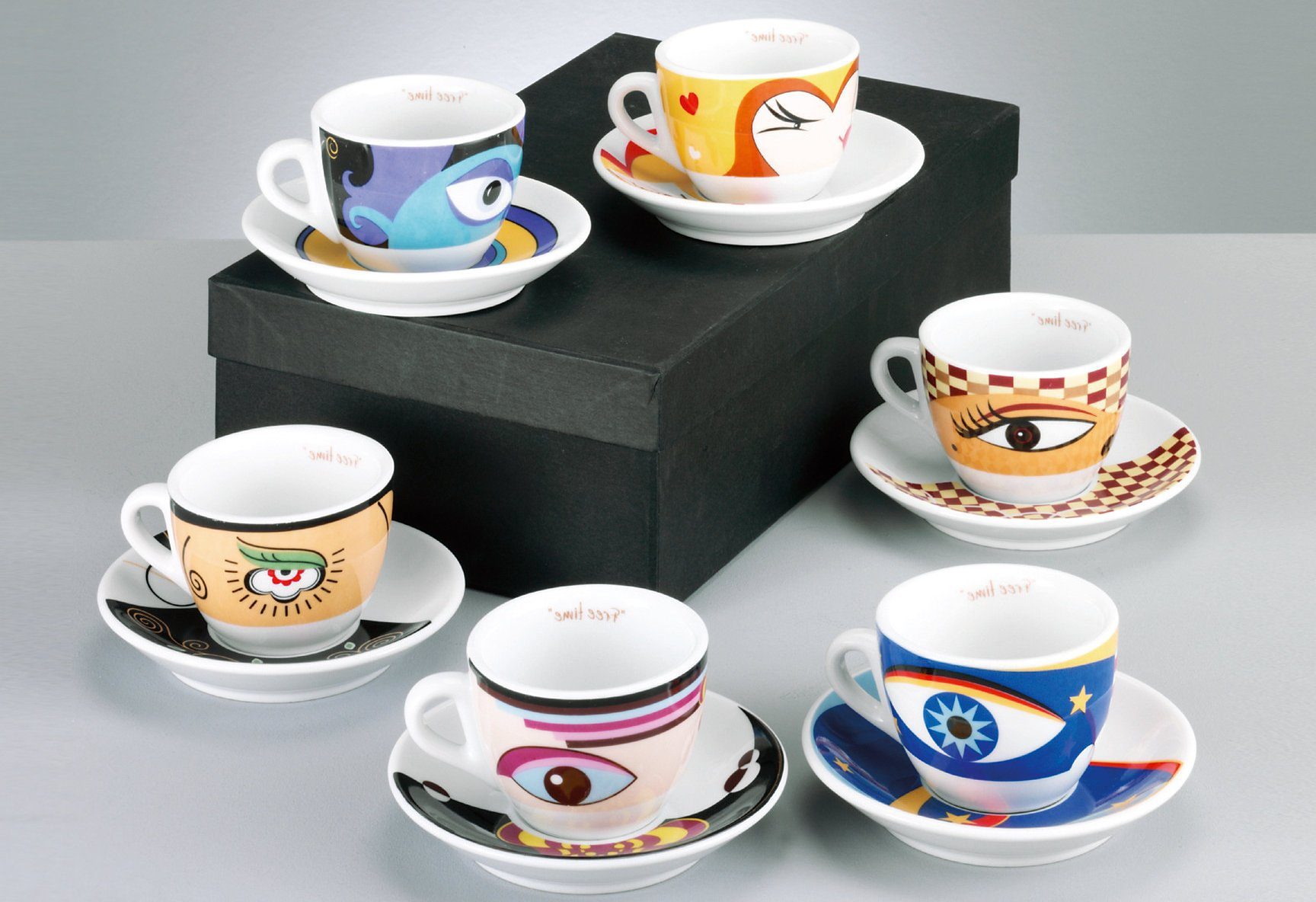 Zeller Present Espressokopje Magic Eyes 6 kopjes, 6 schoteltjes (set)