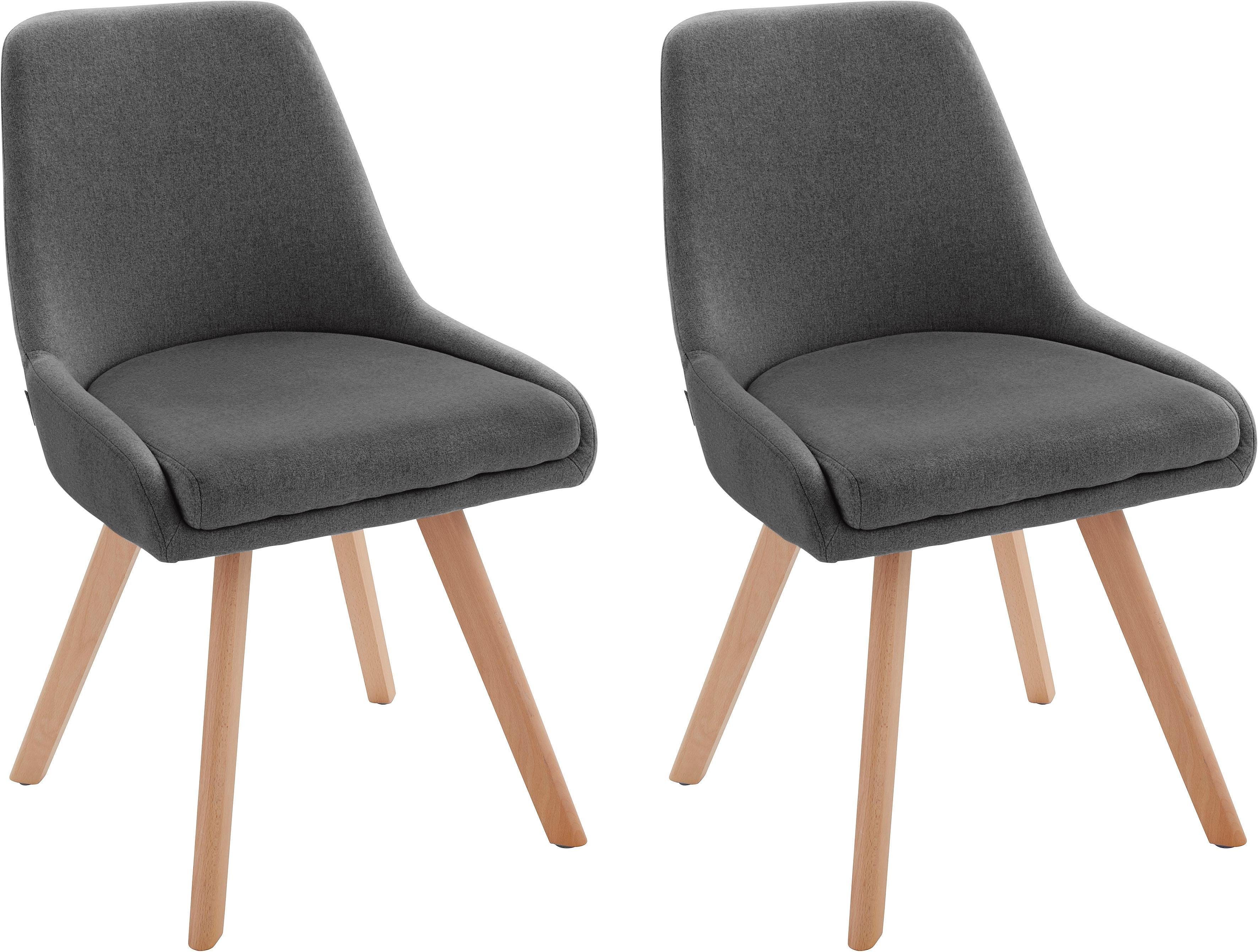 INOSIGN Eetkamerstoel Dilla, TOPSELLER! in sets van 1 en 2, bekleding van geweven stof, zithoogte 48 cm, keukenstoel