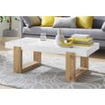inosign salontafel solid met mooi houten onderstel en hoogglanzend, wit tafelblad, in twee verschillende afmetingen wit