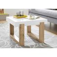 inosign salontafel solid met mooi houten onderstel en hoogglanzend, wit tafelblad, in twee verschillende afmetingen wit