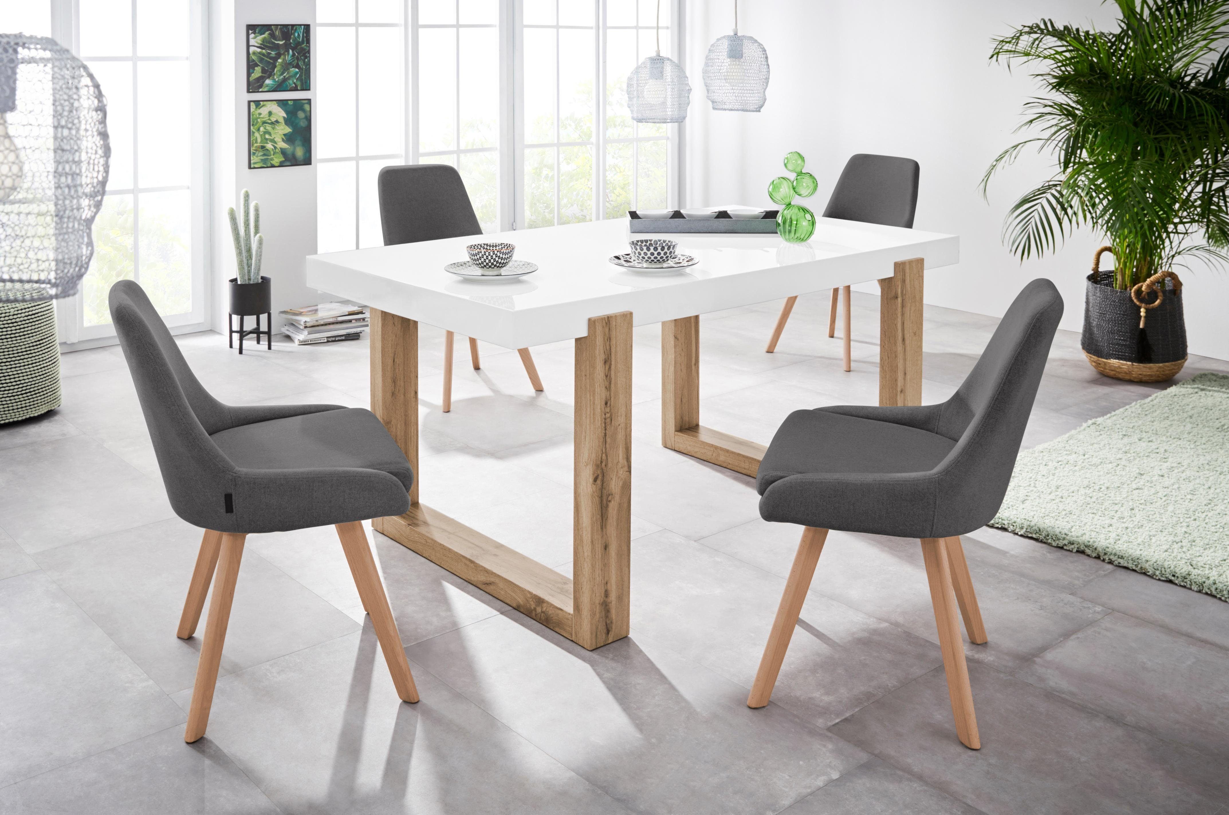 INOSIGN Eetkamerstoel Dilla, TOPSELLER! in sets van 1 en 2, bekleding van geweven stof, zithoogte 48 cm, keukenstoel