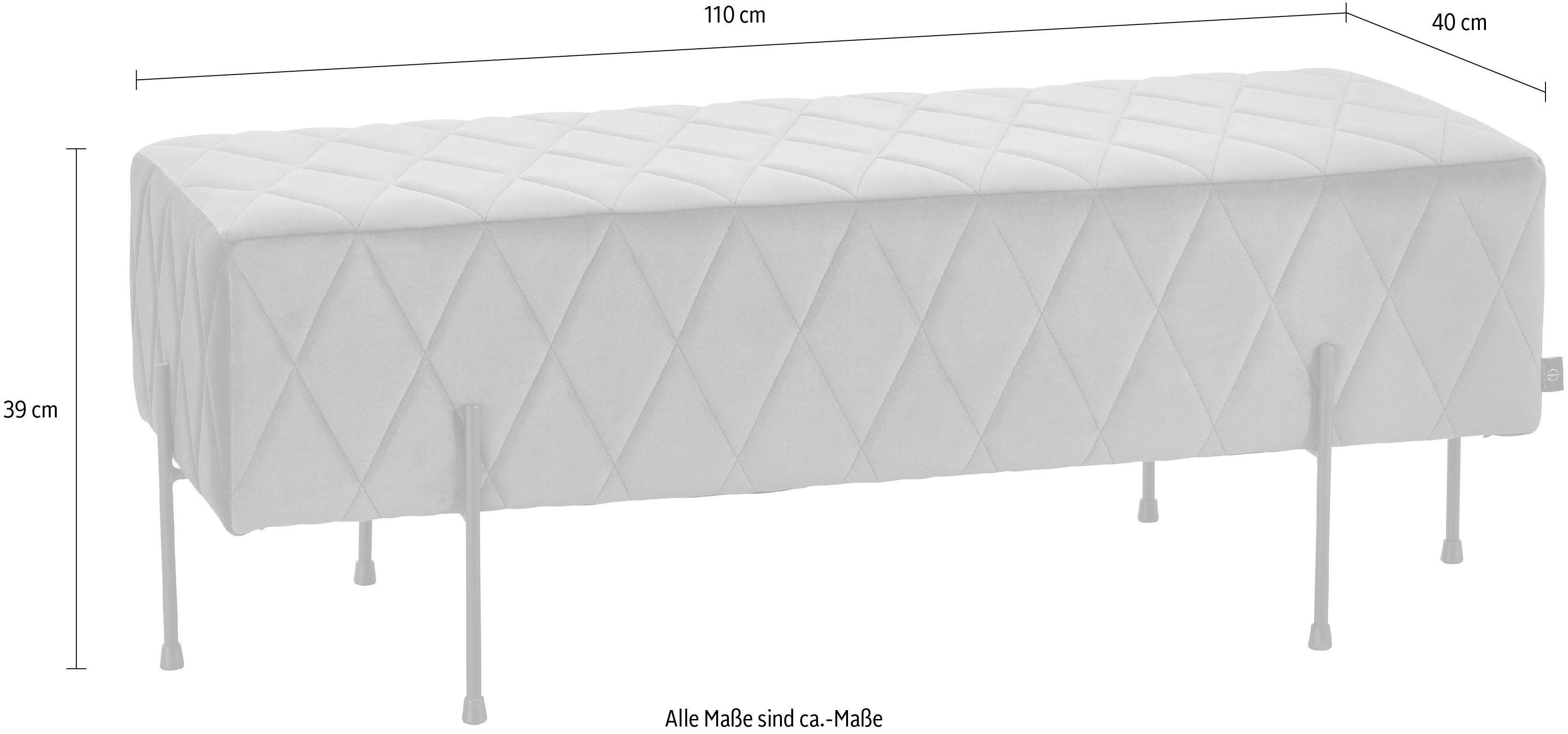 Leonique Zitbank Cavalino met fluwelen bekleding en zwarte metalen poten