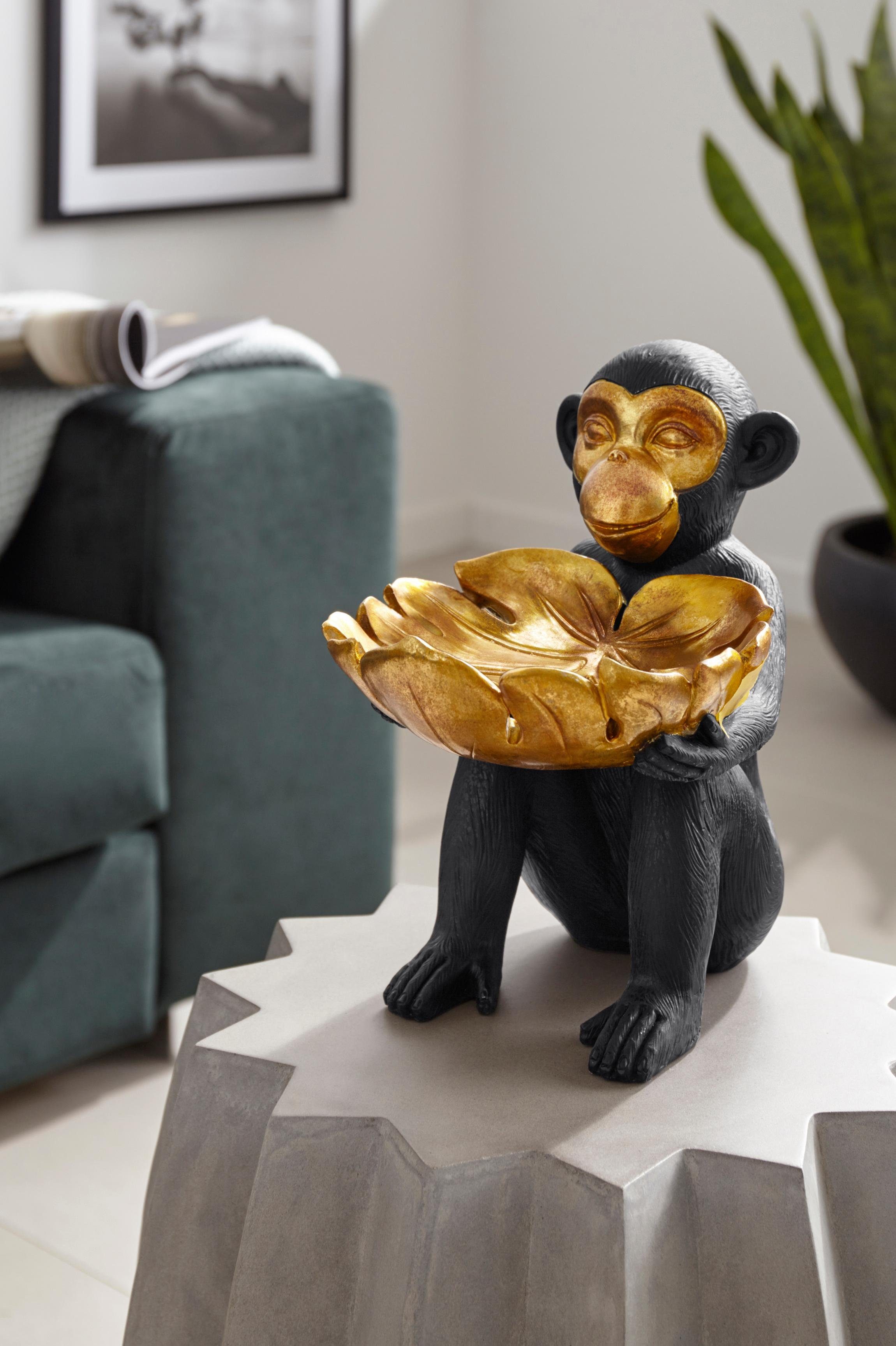 Leonique Decoratief figuur Aap met schaal