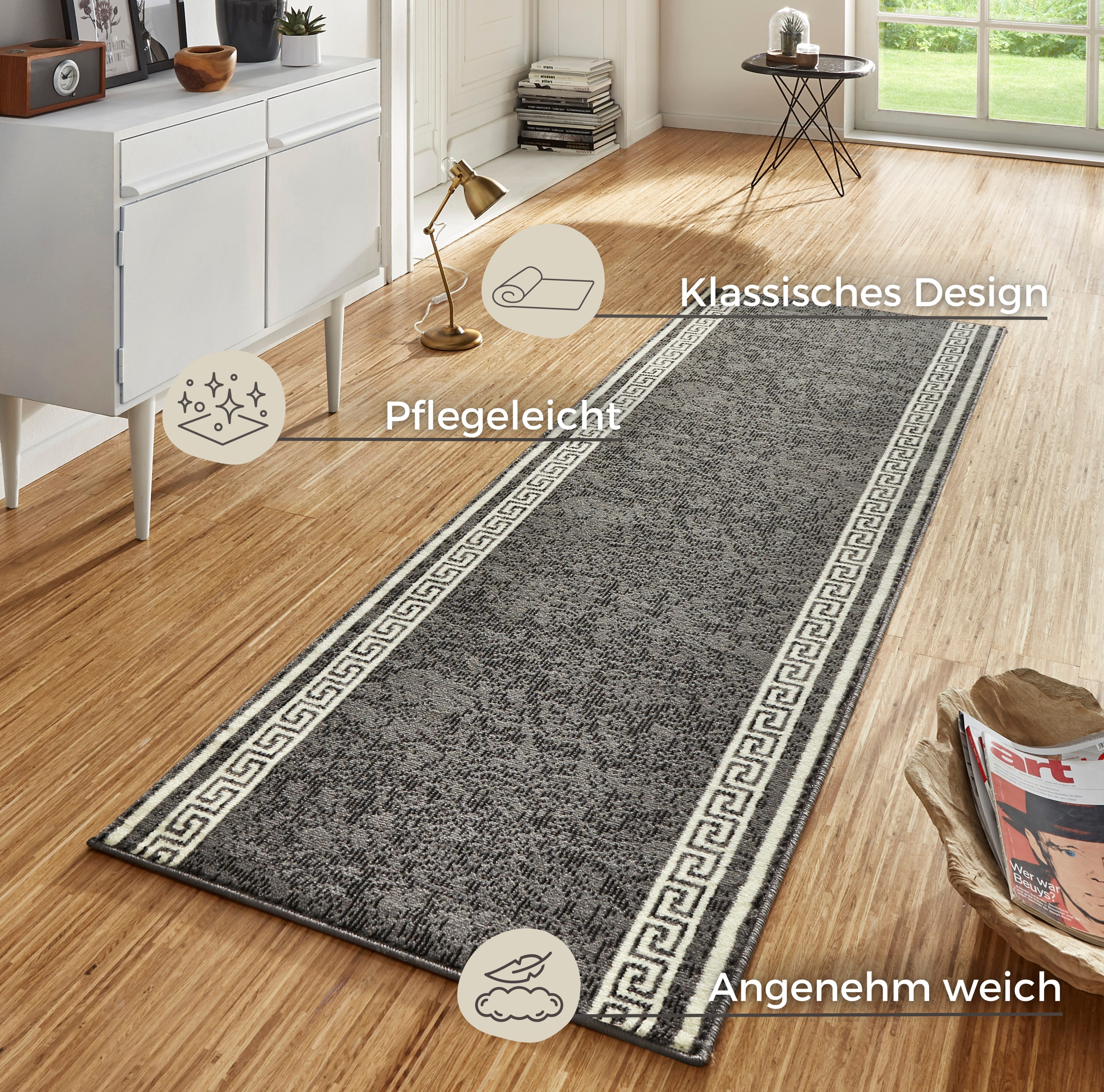 HANSE Home Loper Casa Korte pool, zacht, loper, randdessin, vloerkleed, keuken, hal, motief