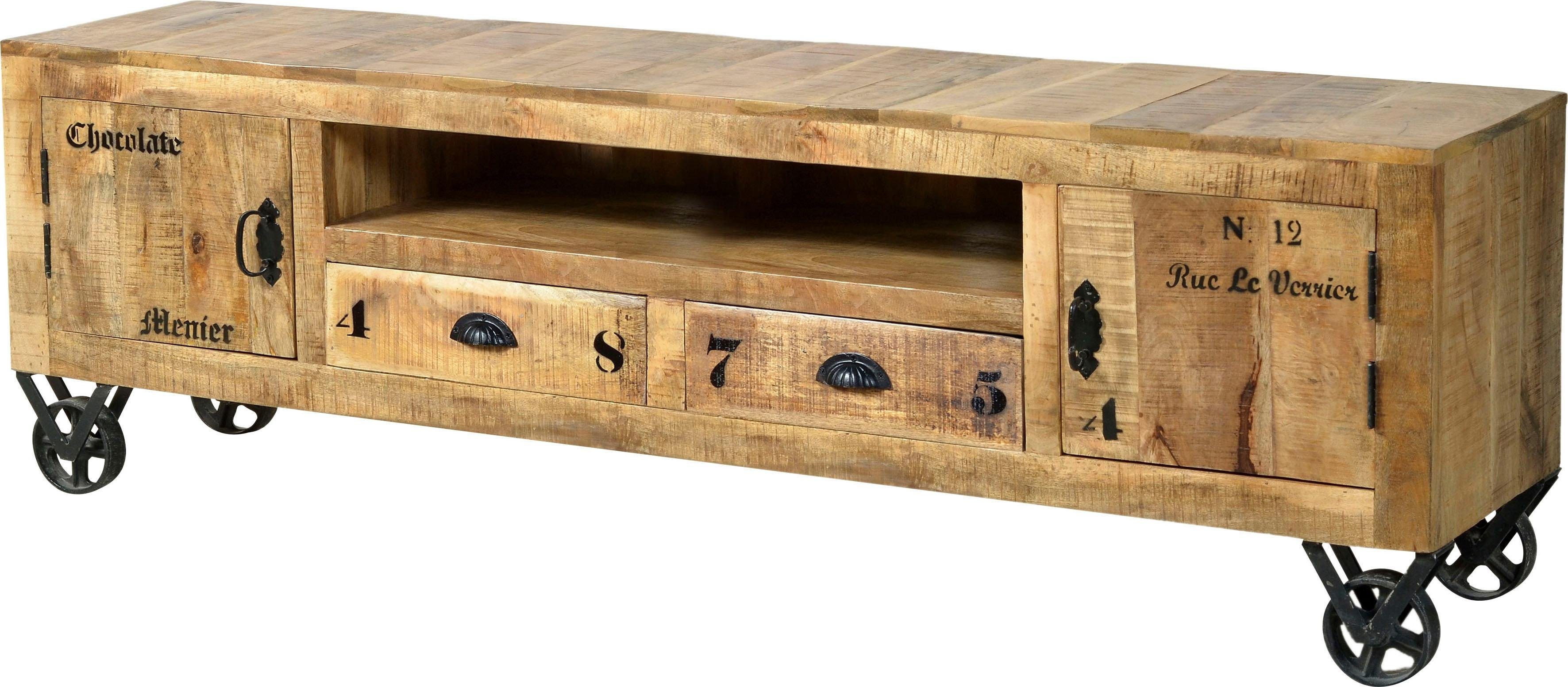 SIT Tv-meubel Rustiek Shabby chic, vintage lowboards maat 200x40x55 cm beige