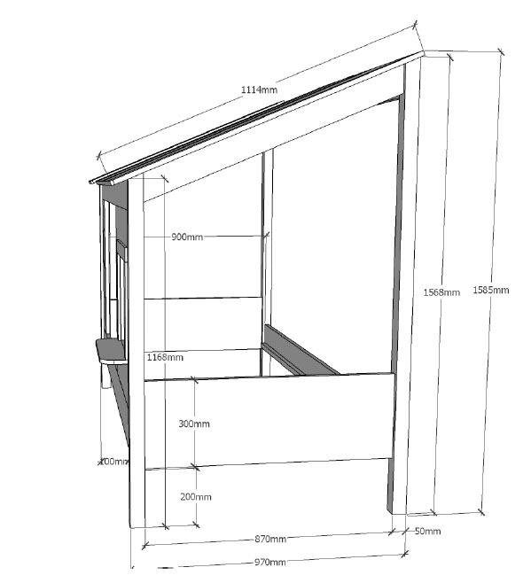 Vipack Kinderledikant Huisbed, van MDF en massief hout, wit gelakt, incl. venster aan de voorkant