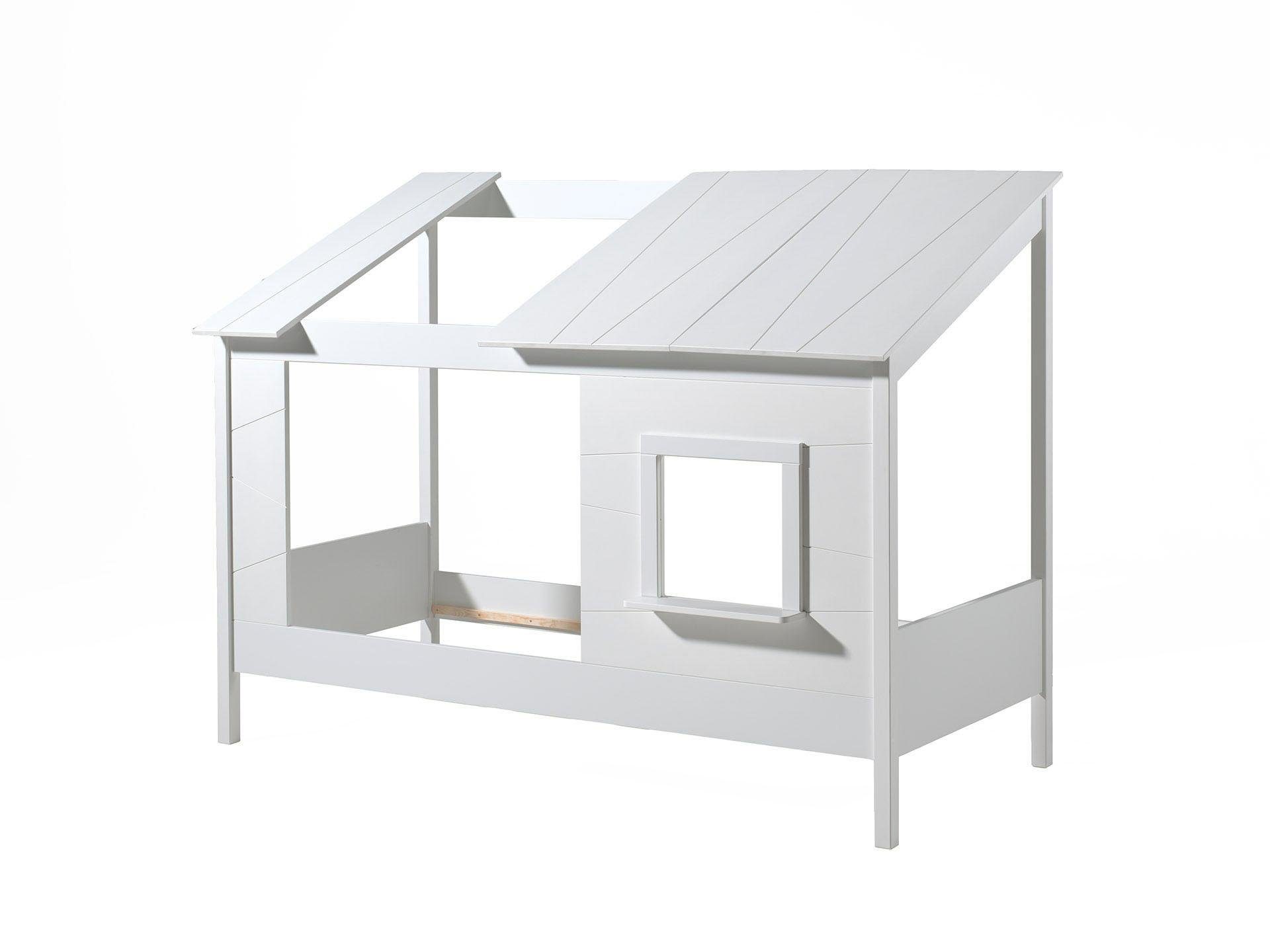 Vipack Kinderledikant Huisbed, van MDF en massief hout, wit gelakt, incl. venster aan de voorkant