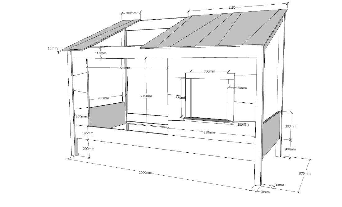 Vipack Kinderledikant Huisbed, van MDF en massief hout, wit gelakt, incl. venster aan de voorkant