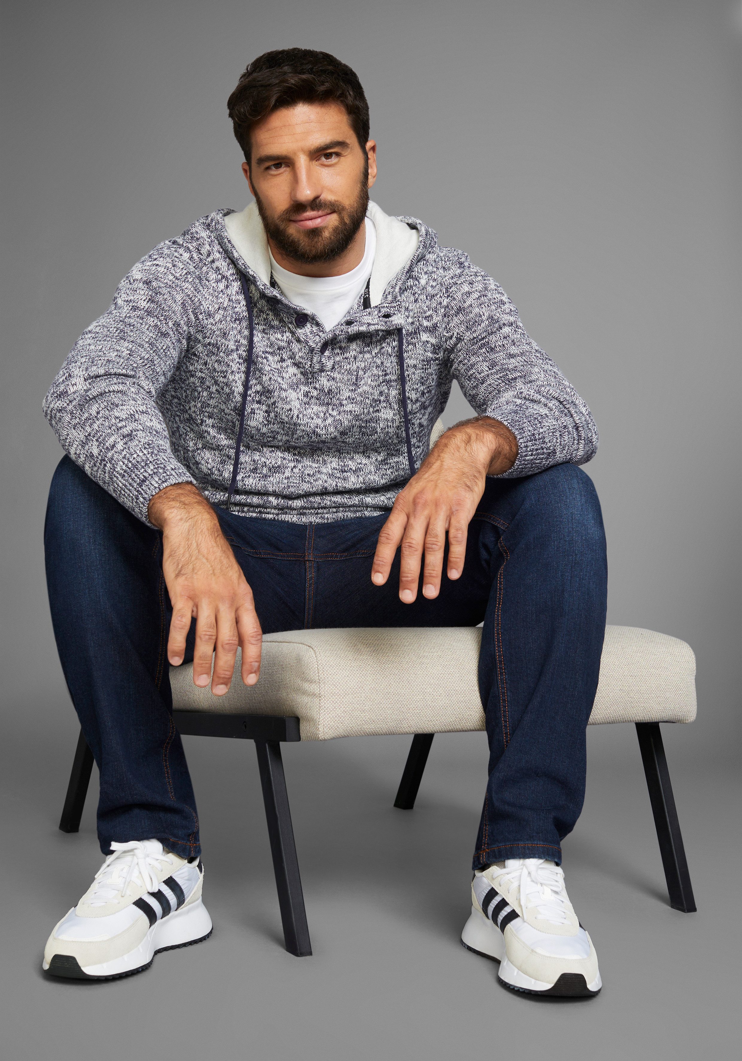 H.I.S Capuchontrui Tot XL met knoopsluiting nieuwe collectie