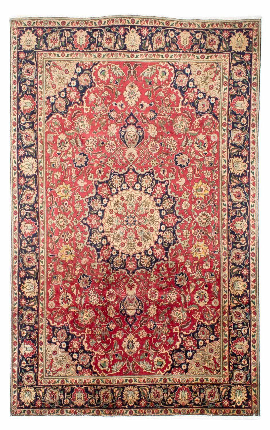 morgenland Wollen kleed Tabriz medaillon rosso chiaro 310 x 200 cm Uniek exemplaar met certificaat