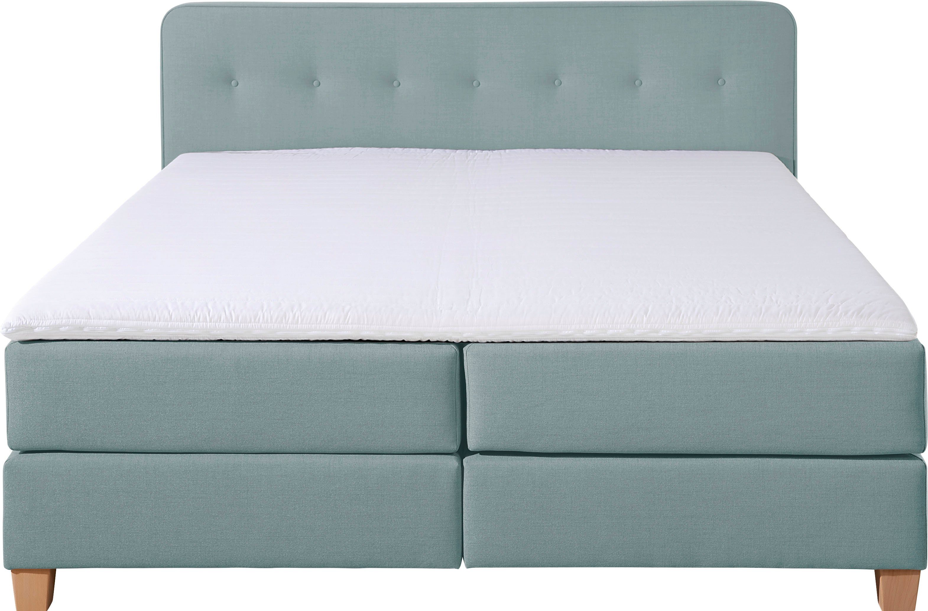 Home affaire Boxspring Fargo inclusief topper, in 3 soorten matrassen, in fluweel of structuurstof