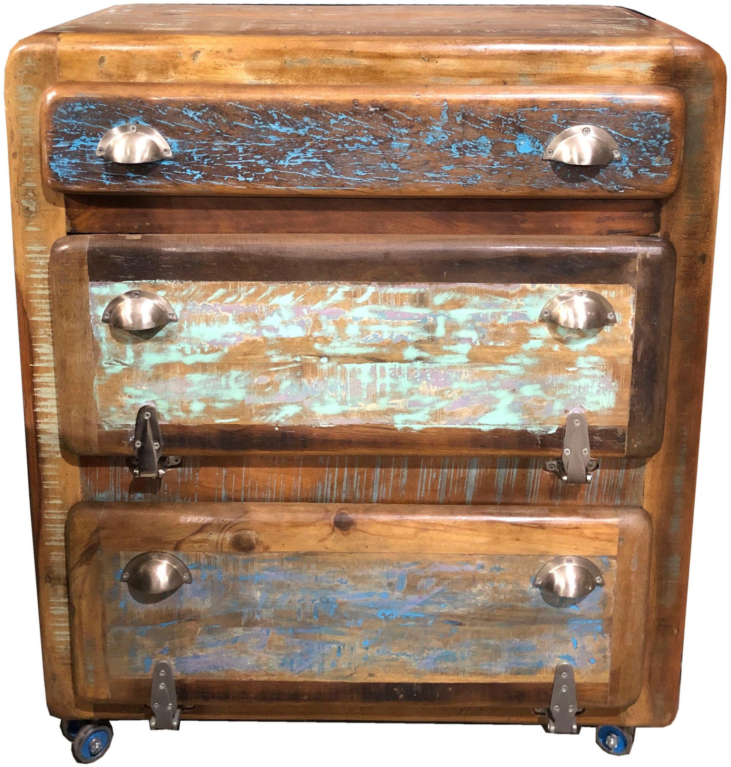SIT Schoenenkast Fridge met koelkastgrepen, shabby chic, vintage
