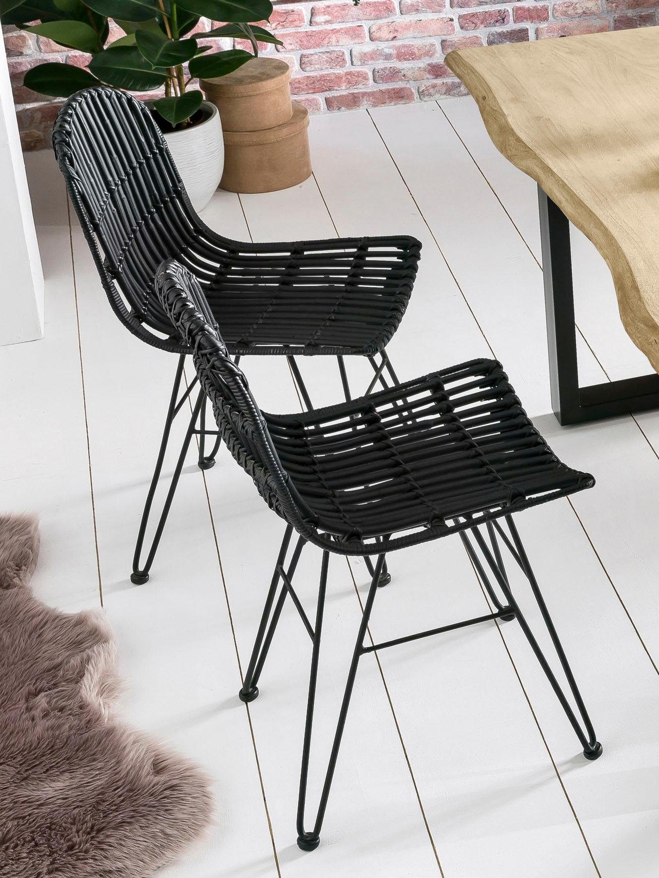 SIT Rotanstoel Rotan vintage Shabby chic, vintage