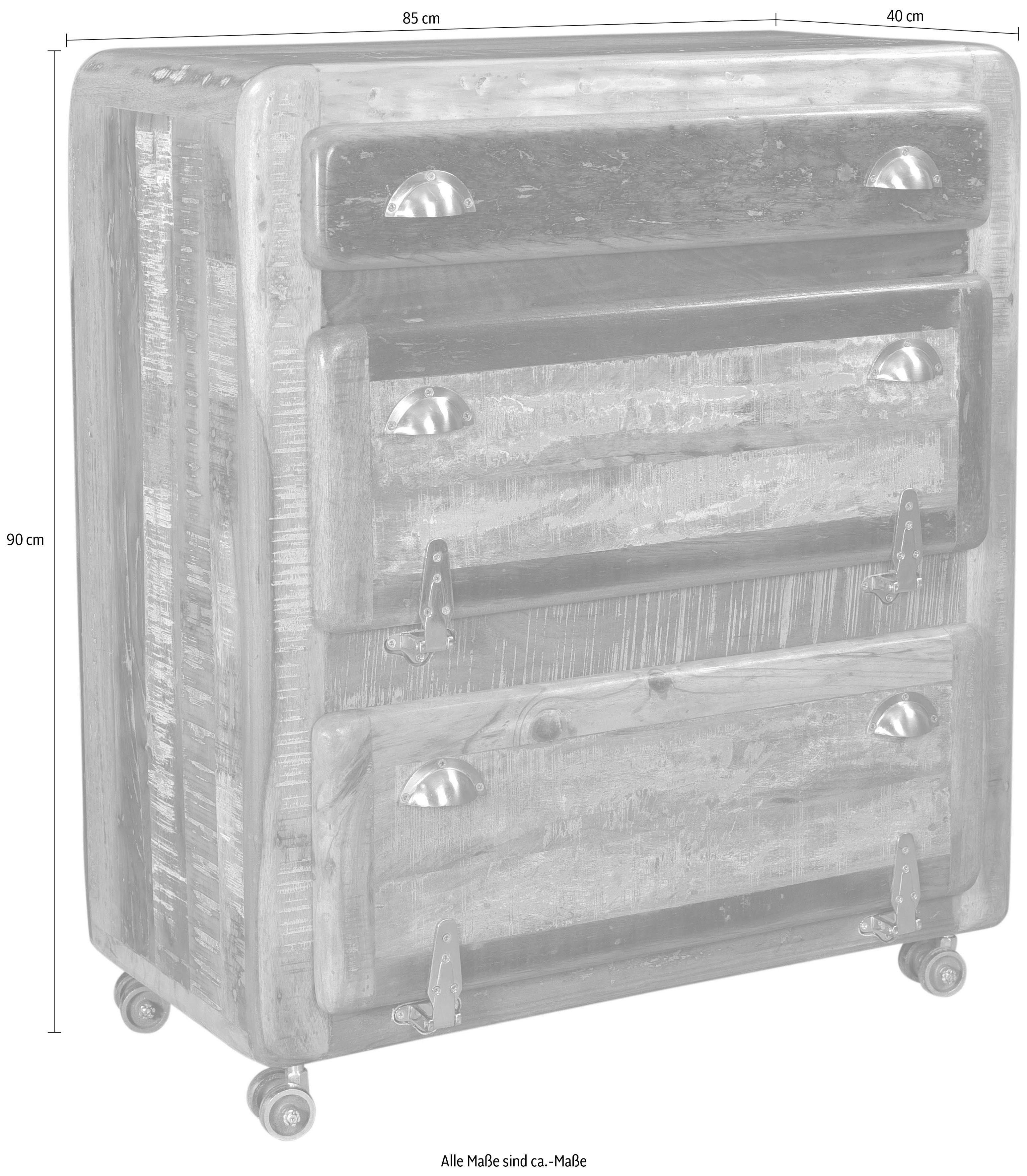 SIT Schoenenkast Fridge met koelkastgrepen, shabby chic, vintage