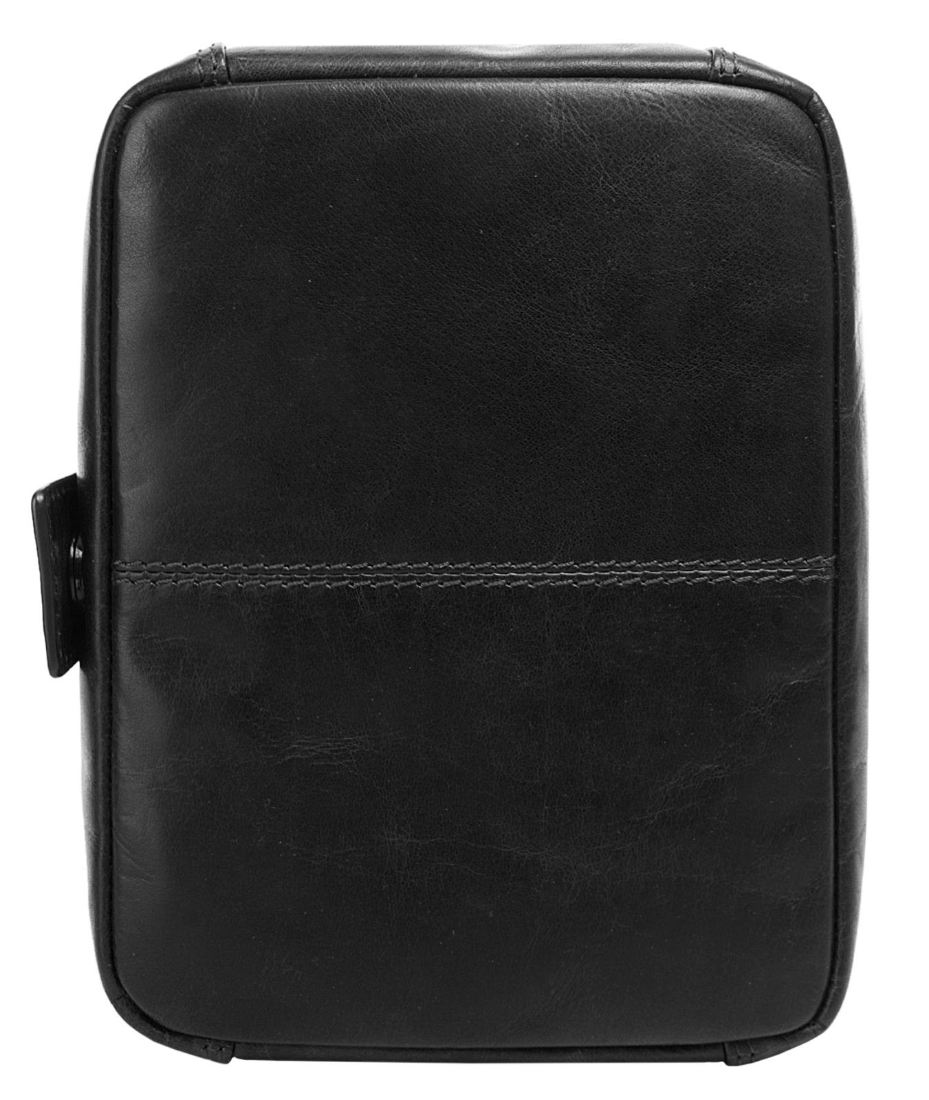 X-Zone Toilettas echt leder unisex tassen maat onesize (21 x 15 x 9 cm) zwart