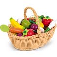 janod speellevensmiddelen fruit- en groenteassortiment in mand multicolor