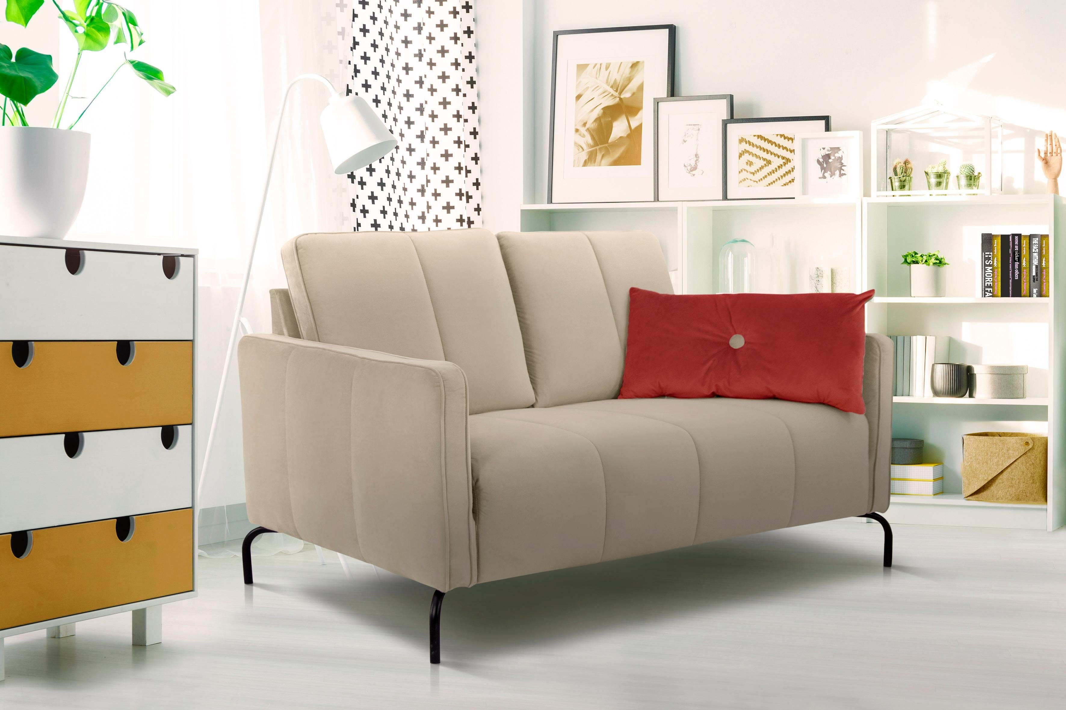 INOSIGN 2-zitsbank Xeen met fijne quilten en biezen wit, 2-zitsbanken, 145 cm