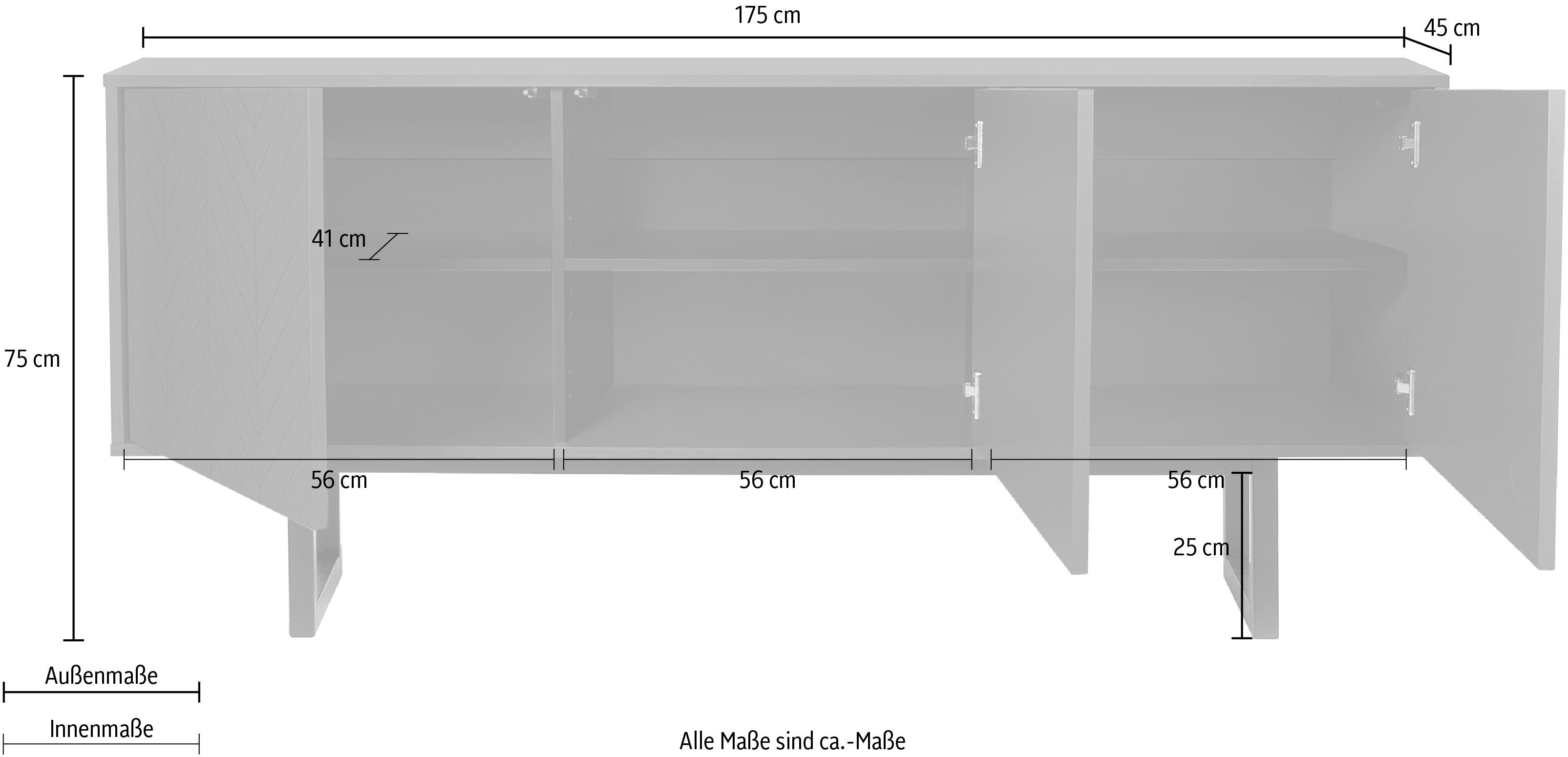 Woodman Kast met bijzondere print, met push-to-openfunctie