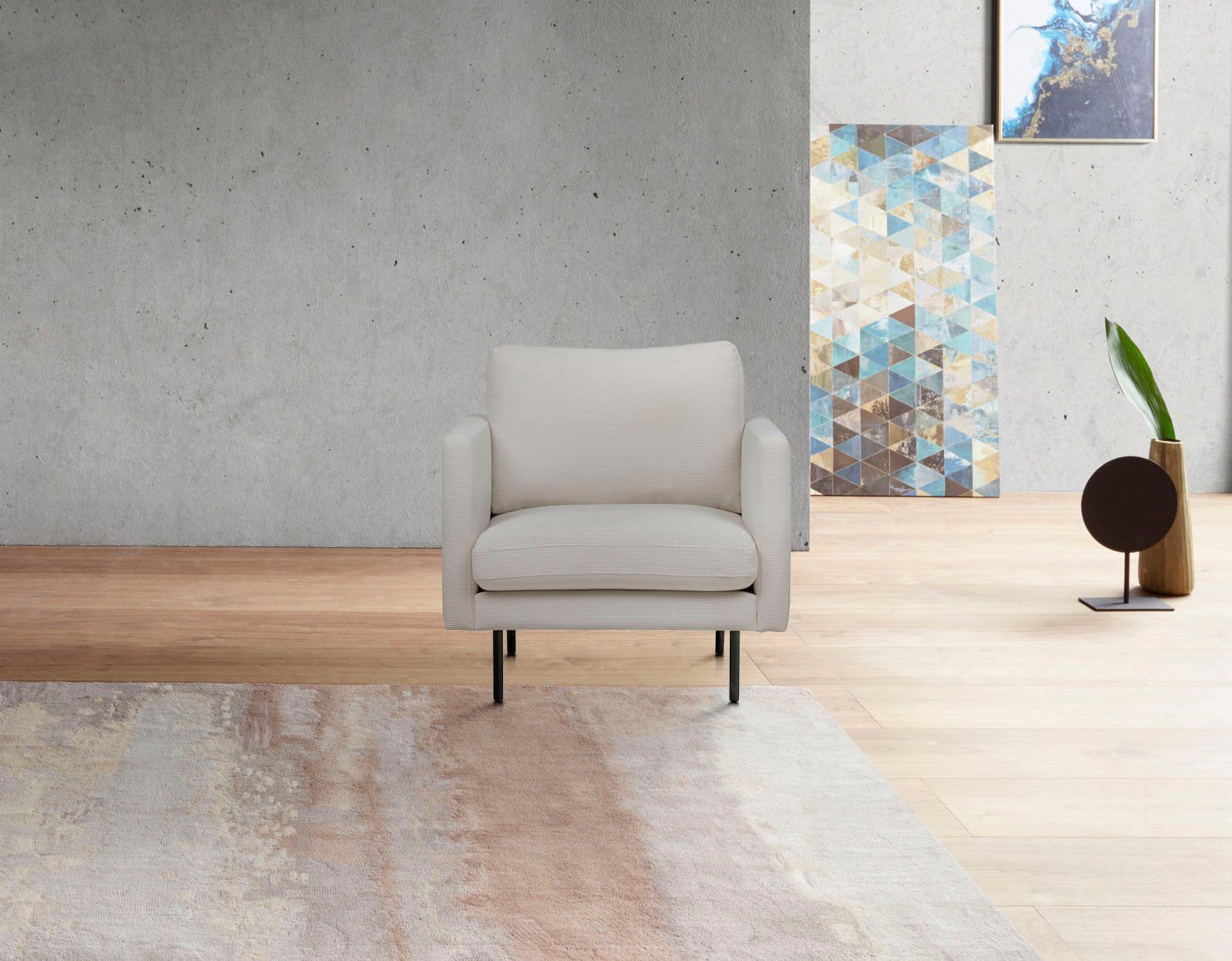 Places of Style Fauteuil Sicilia met ruitstiksel aan de armleuningen