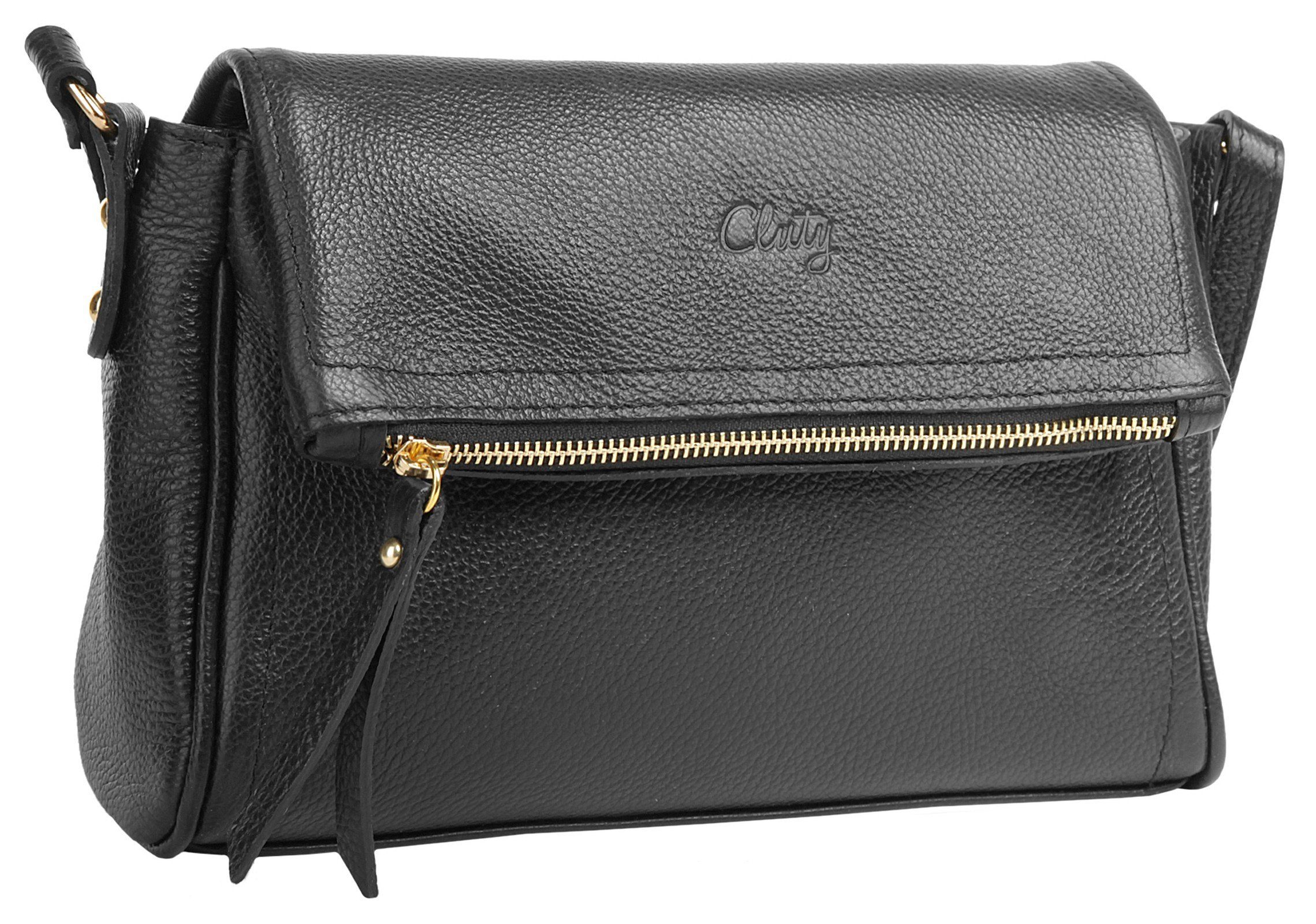 Cluty Schoudertas echt leer, made in italy
