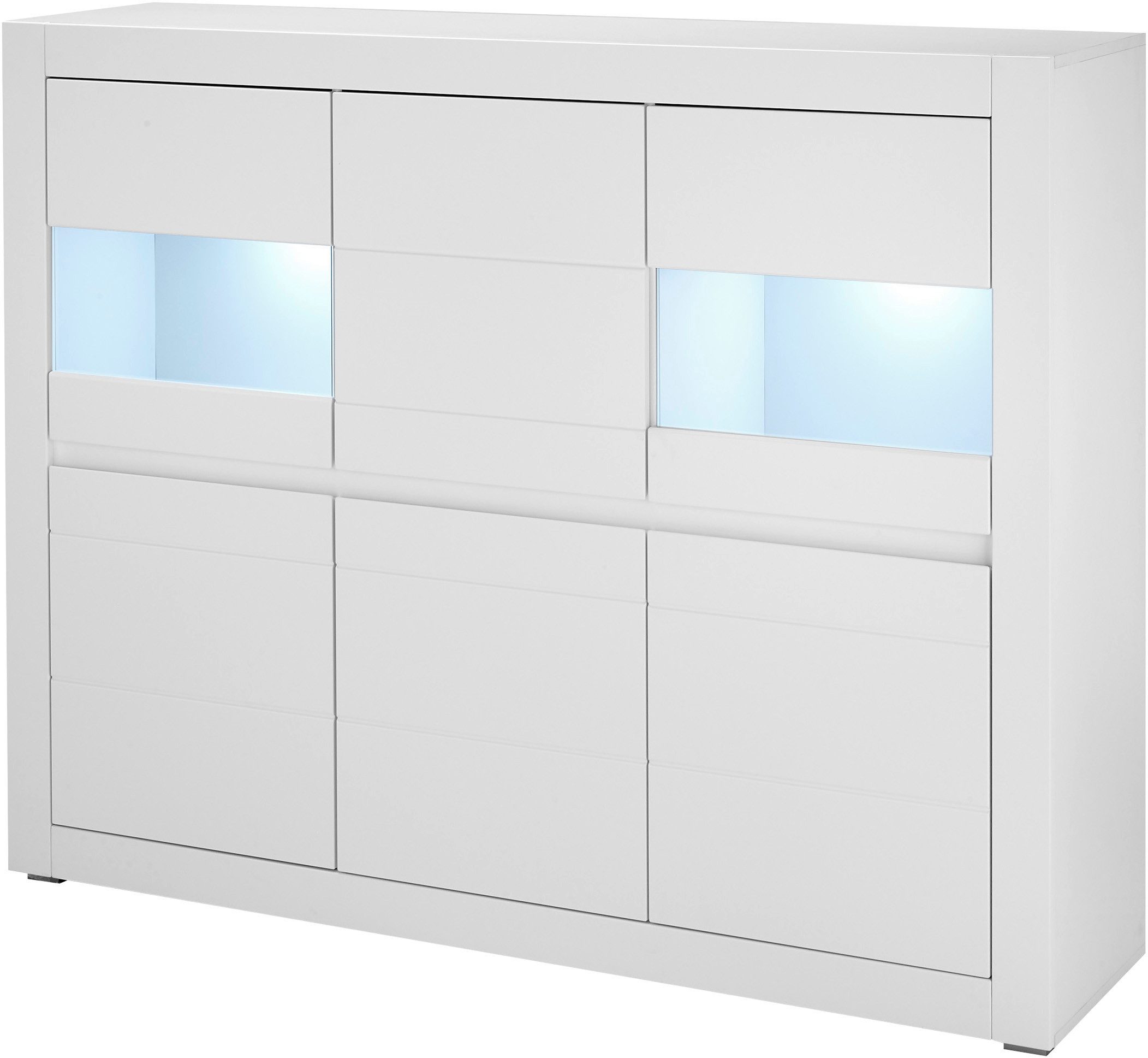INOSIGN Highboard Chester, moderne ladekast, Kast met opbergruimte, Sideboard in Mat Wit (1 stuk)