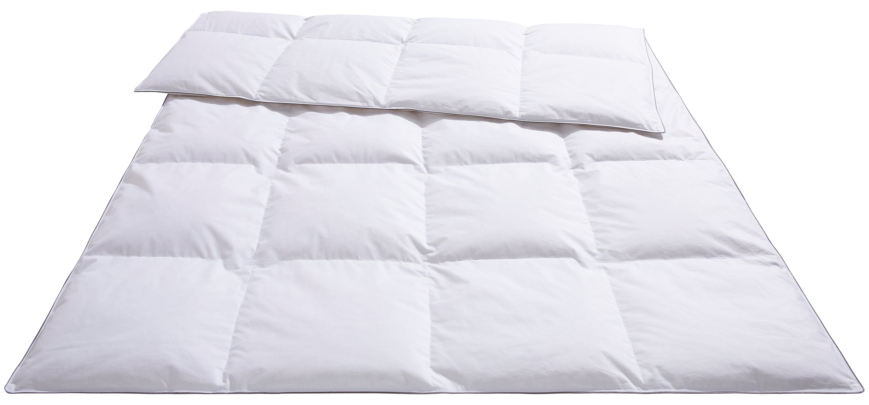 Älgdröm Donzen dekbed + hoofdkussen Sorsele, dekbed 135x200 cm of 155x220 cm, 2-delig. Set met kussen 80 x 80 cm, zomer, winter, Made in Germany (voordeelset)