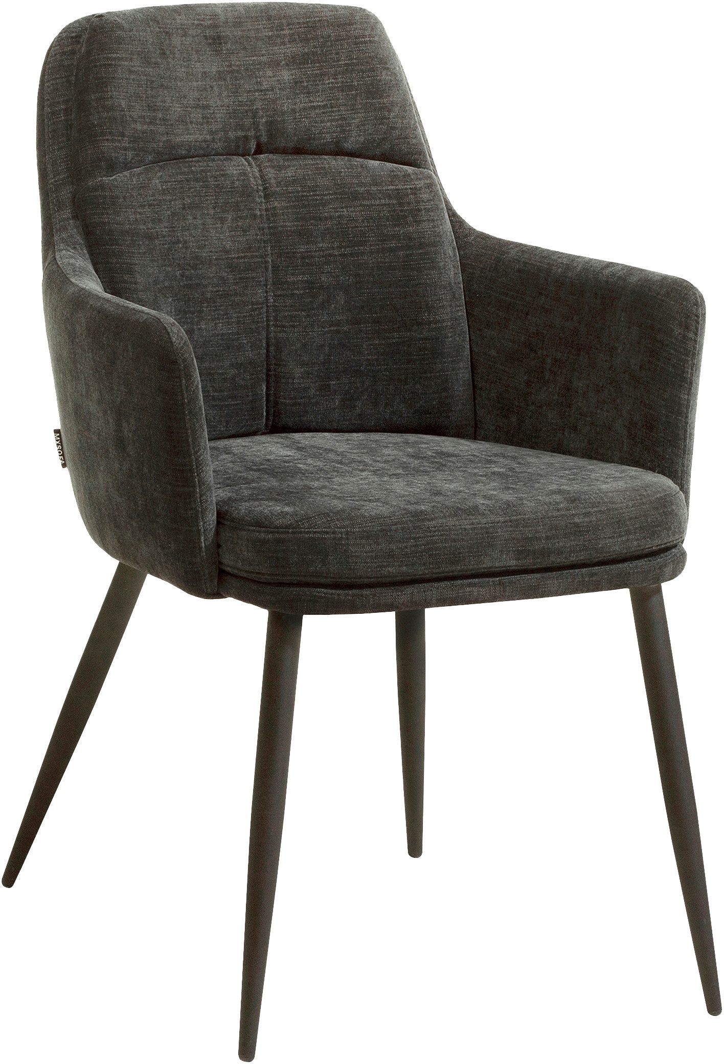 OTTO OMG Design Stoel met armleuningen DONNA Zitkuip, comfortabel gepolsterd, eetkamerstoel (set) 4 poot stoelen zwart