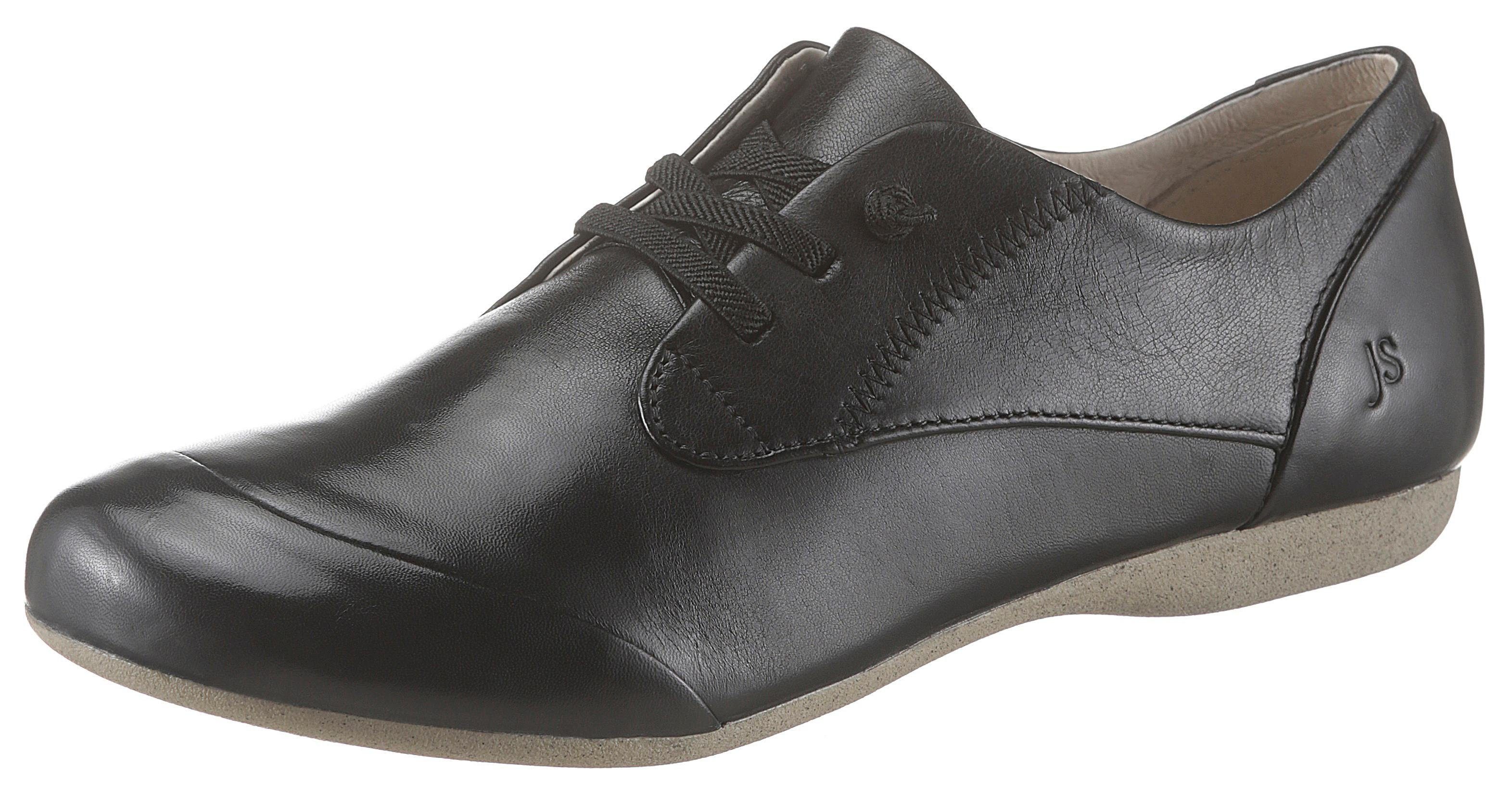 Josef Seibel Instappers Fiona 01 Comfortschoen, instapschoen met elastische decoratieve veters dames sportieve slippers maat 45 zwart