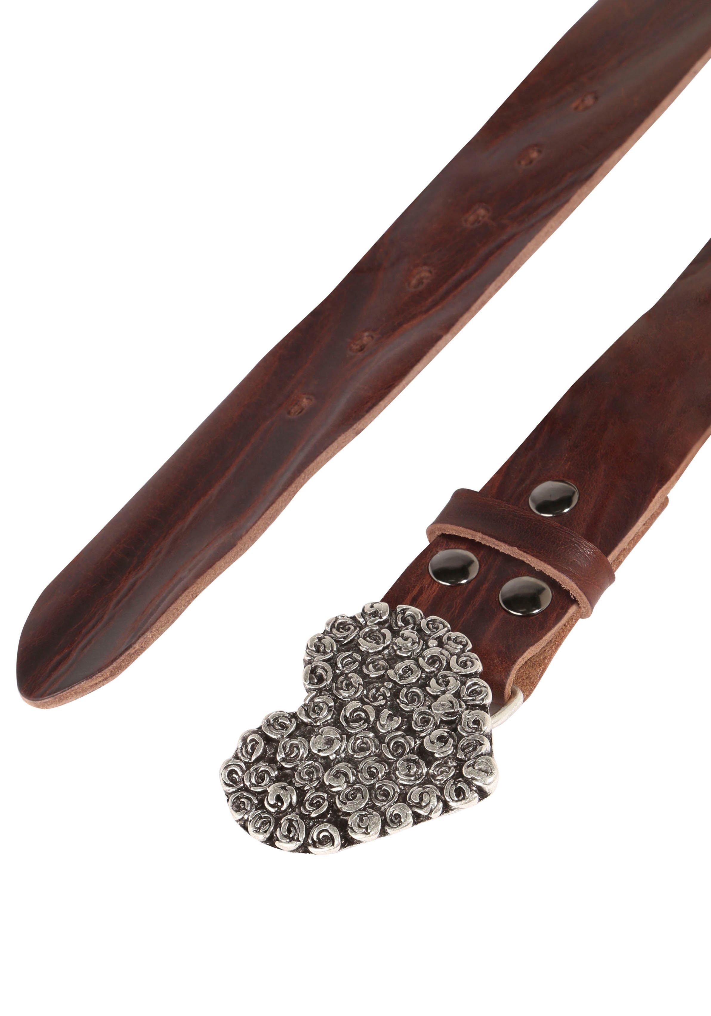 RETTUNGSRING by showroom 019° Leren riem met verwisselbare sluiting "rotswand rozenhart compleet"