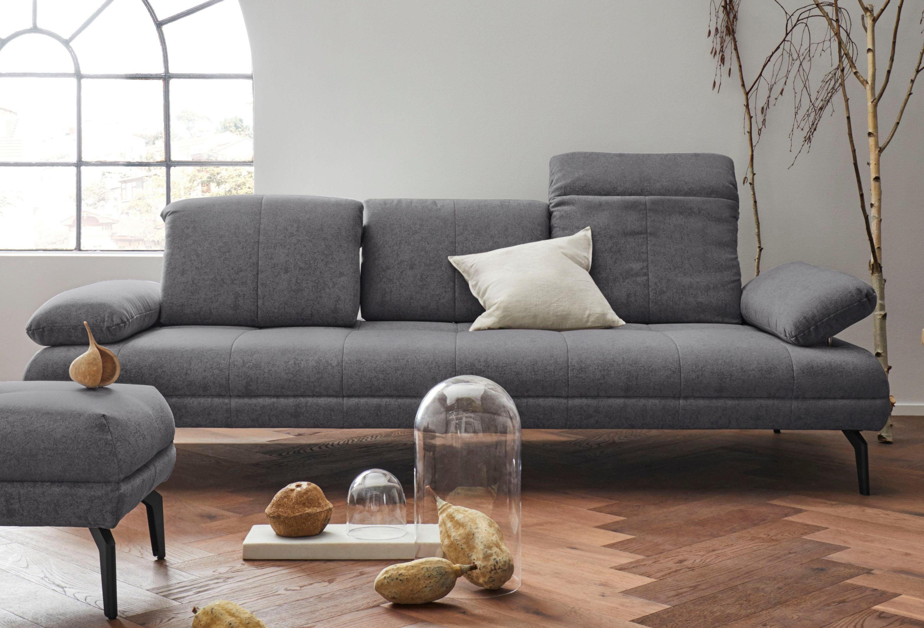 andas 3-zitsbank Stenlille Multifunctionele sofa, comfortabel incl. verstelbare zitdiepte, hoofdbord en armleuning grijs, 3-zitsbanken, 251 cm