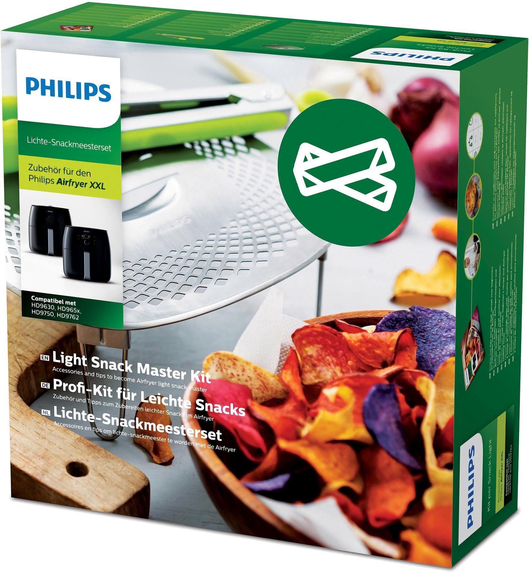 Philips Grillpan-inzet HD9954/01 Snack Profi-Kit Snackdeksel + tang voor Airfryer XXL HD96XX, HD97XX, HD98XX (3-delig)