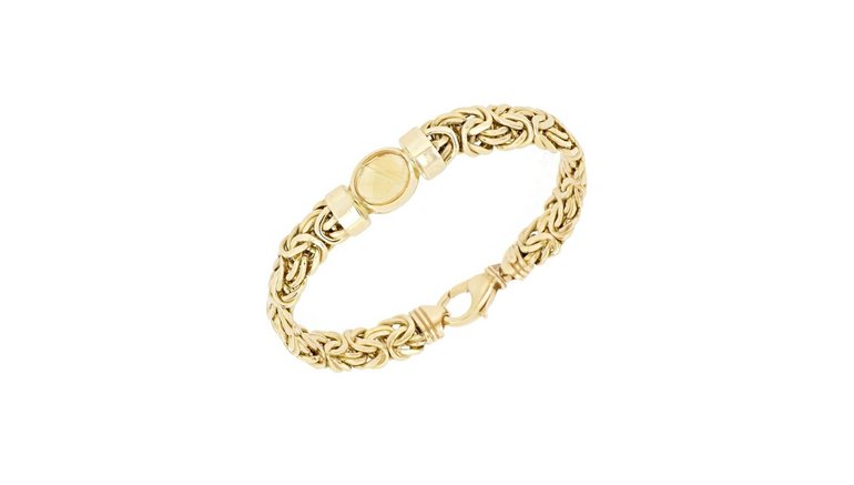 Firetti goudkleurige armband »Königskettengliederung, glänzend, flach, beidseitig bombiert, facettiert in der Mitte«