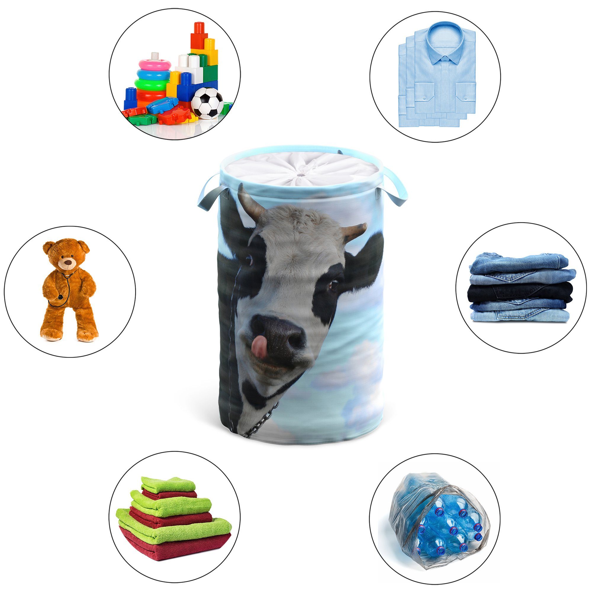 Sanilo Wasmand Koe 60 liter, opvouwbaar, met bescherming tegen inkijk