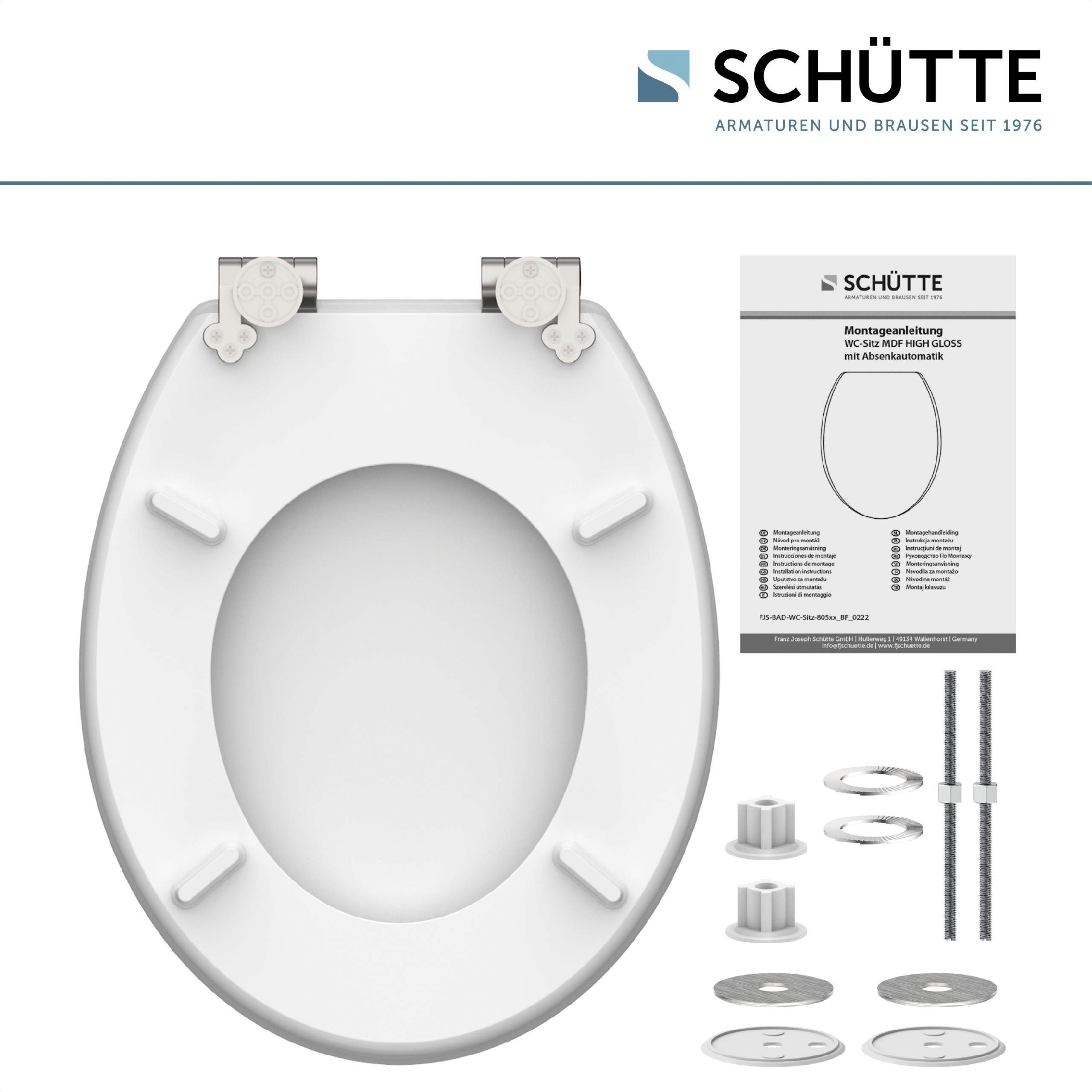 Schütte Toiletzitting Shell heart High gloss met houten mdf-kern, met softclosemechanisme