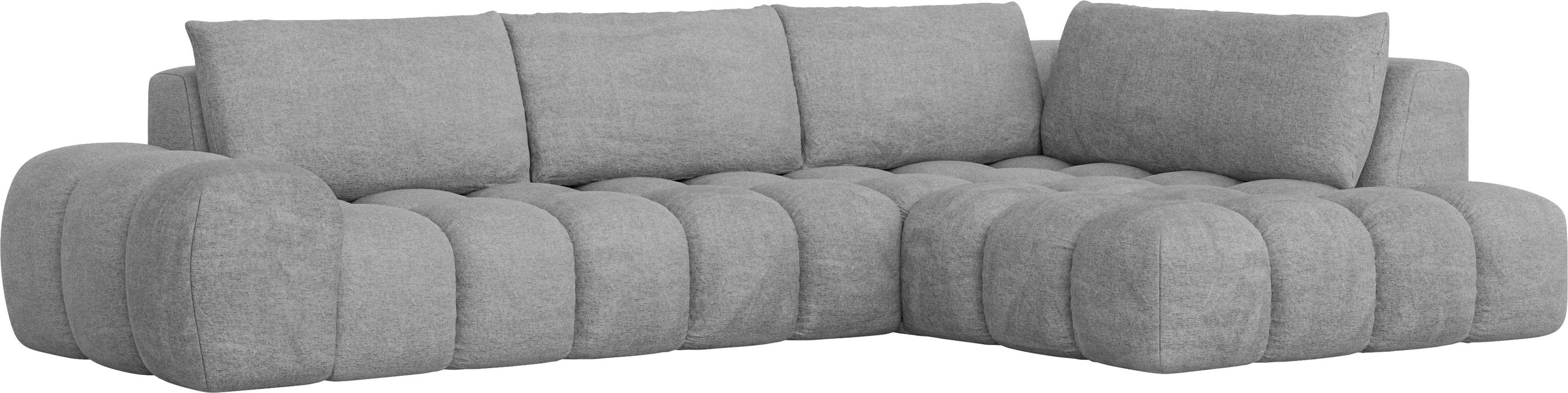 INOSIGN Hoekbank AZITA designsofa, elegant en comfortabel L-vorm, bubbel-look