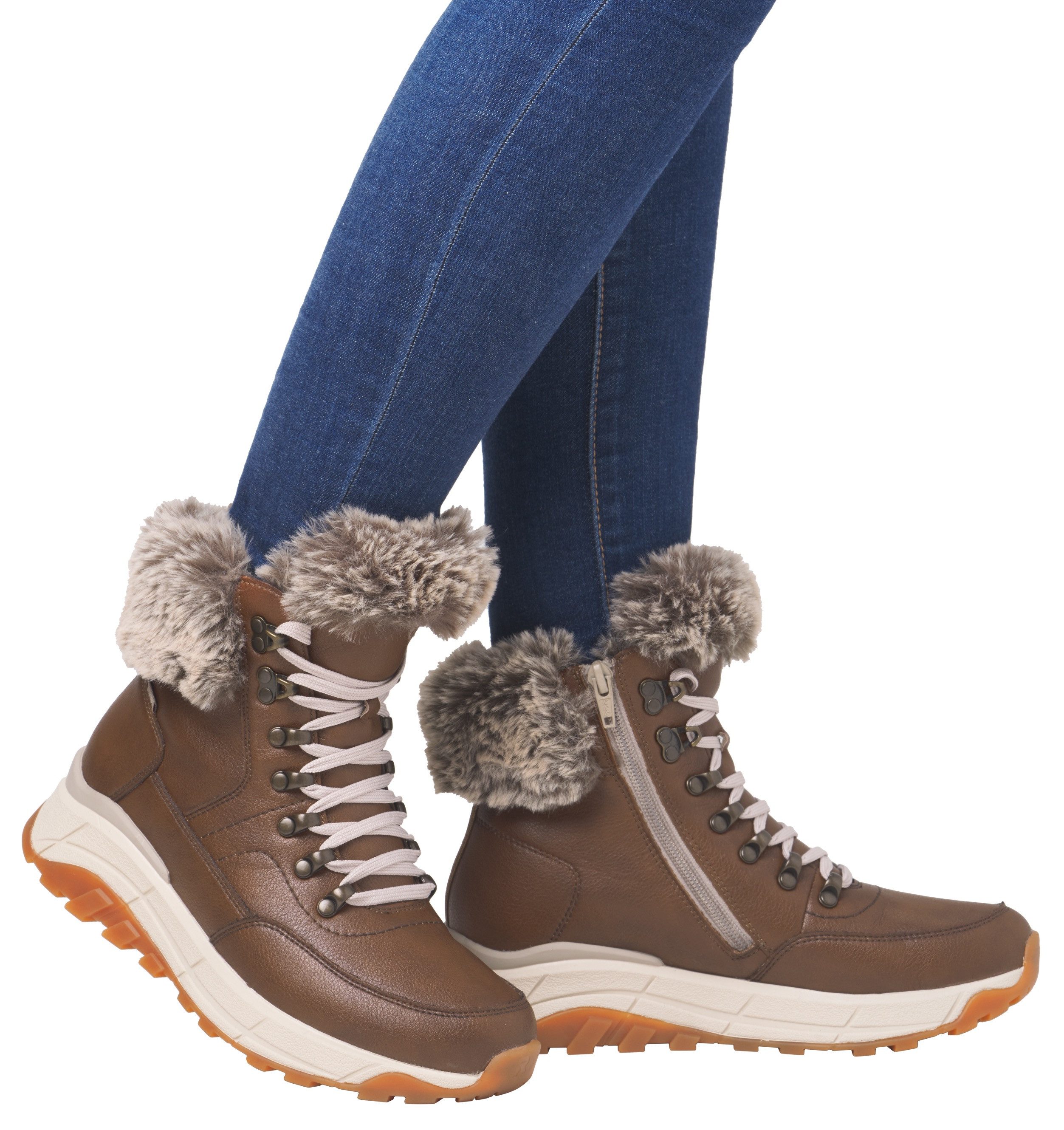 Rieker EVOLUTION Winterlaarzen Hightop sneakers, veterschoenen, winterlaarzen met lamswolvoering