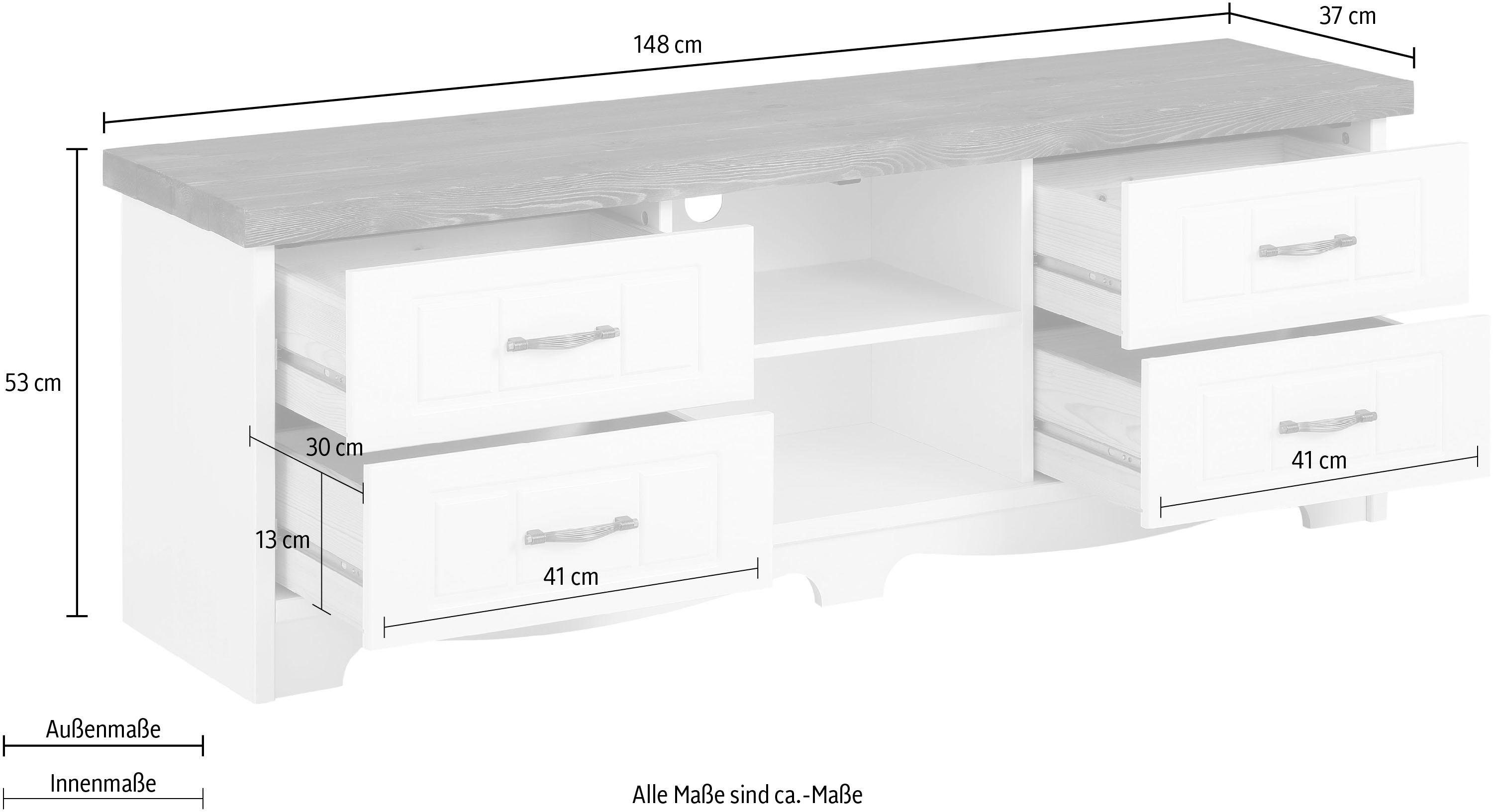Home affaire Tv-meubel Trinidad antiek Commode, breedte 148 cm