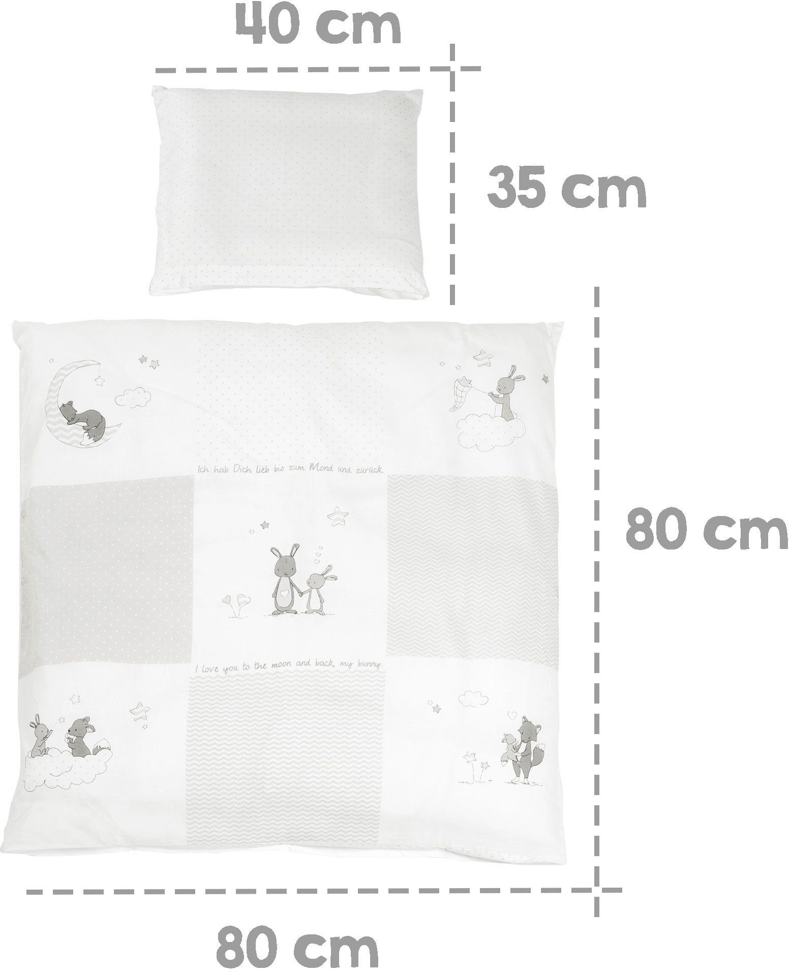 Roba® Wieg Complete wiegset, Fox en Bunny