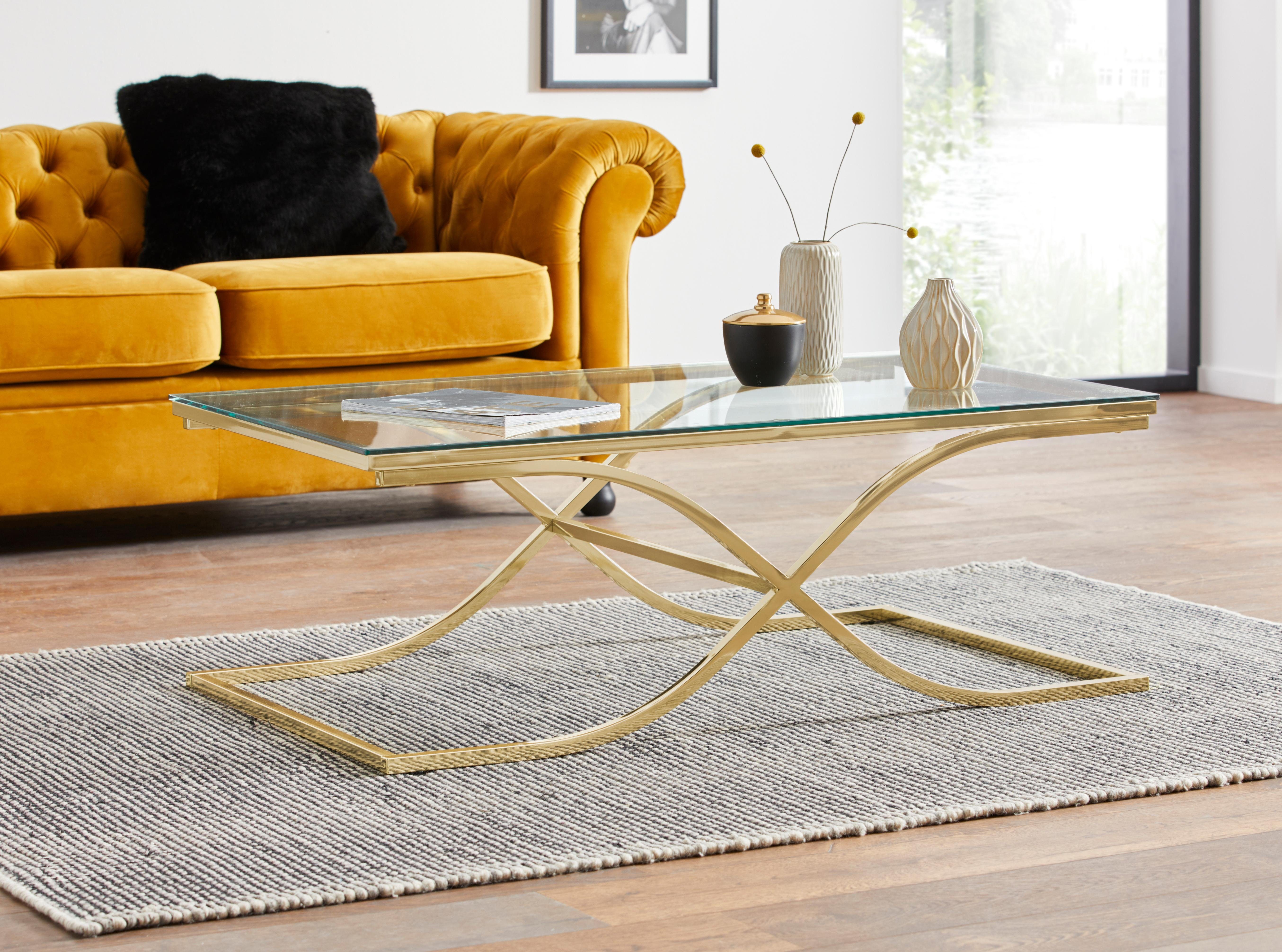 Home affaire Salontafel TOPSELLER! Afmetingen (B/D/H): (120/70/42), frame in goudkleurlook