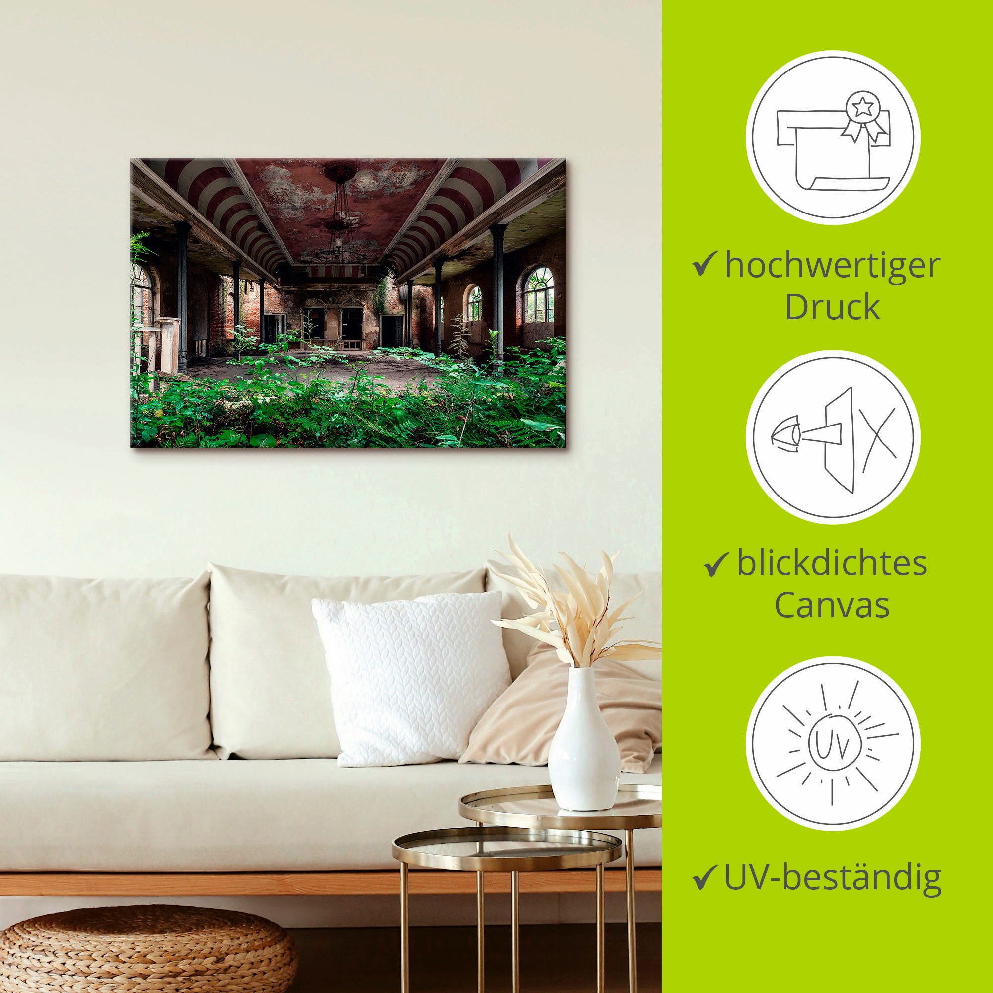 Artland Artprint Lost Places - danszaal - verlaten als artprint op linnen, poster in verschillende formaten maten