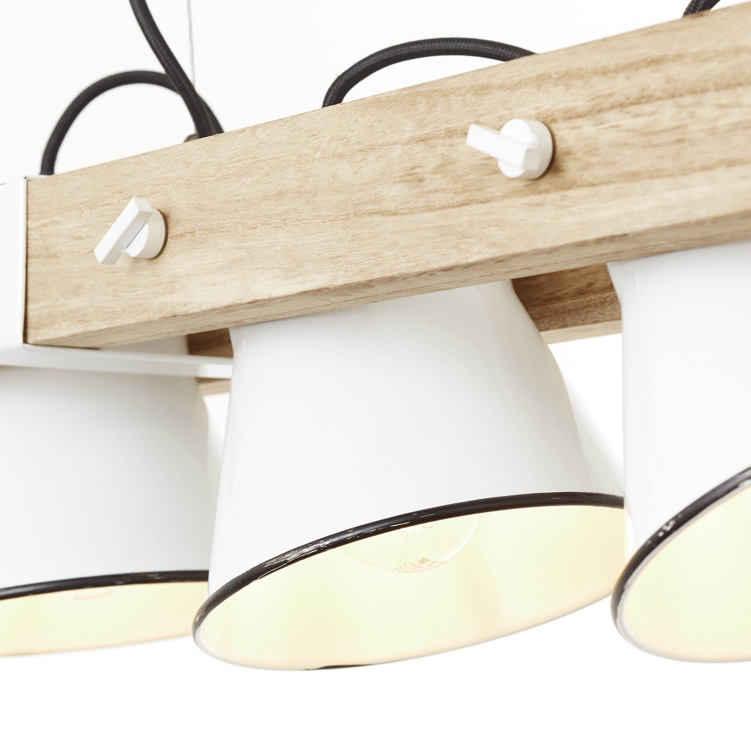 Brilliant Leuchten Hanglamp PLOW Hanglamp 5-lichts, zwenkbaar, staal/hout (1 stuk)