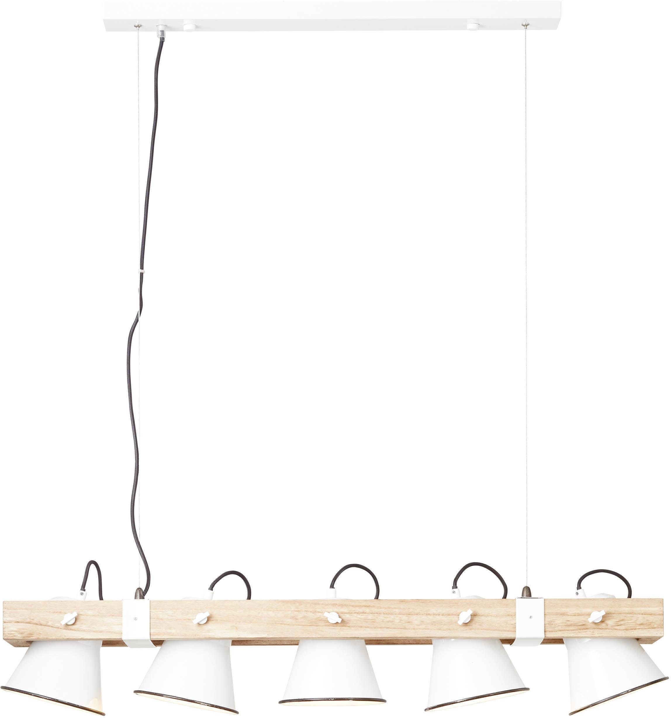 Brilliant Leuchten Hanglamp PLOW Hanglamp 5-lichts, zwenkbaar, staal/hout (1 stuk)