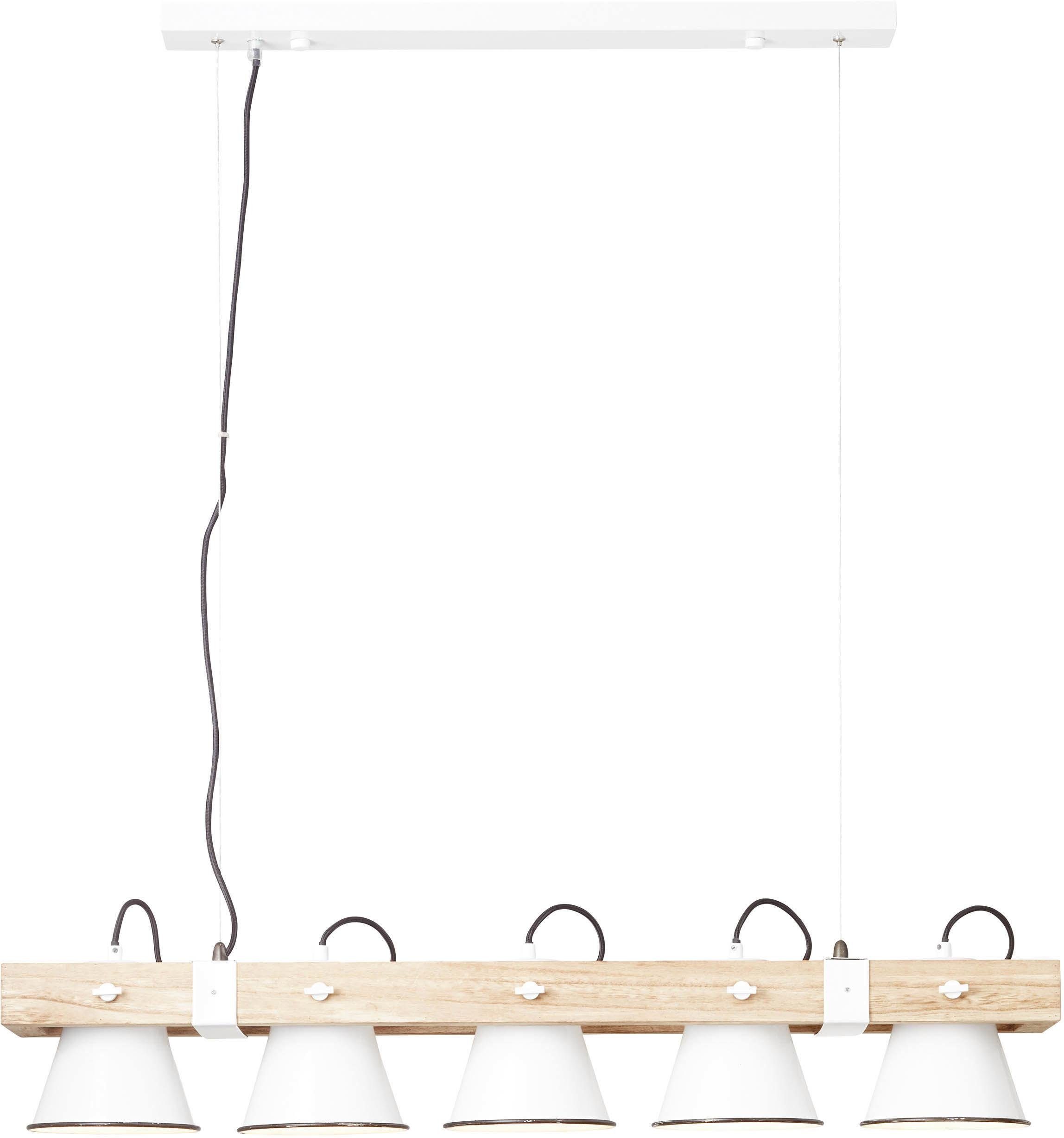 Brilliant Leuchten Hanglamp PLOW Hanglamp 5-lichts, zwenkbaar, staal/hout (1 stuk)