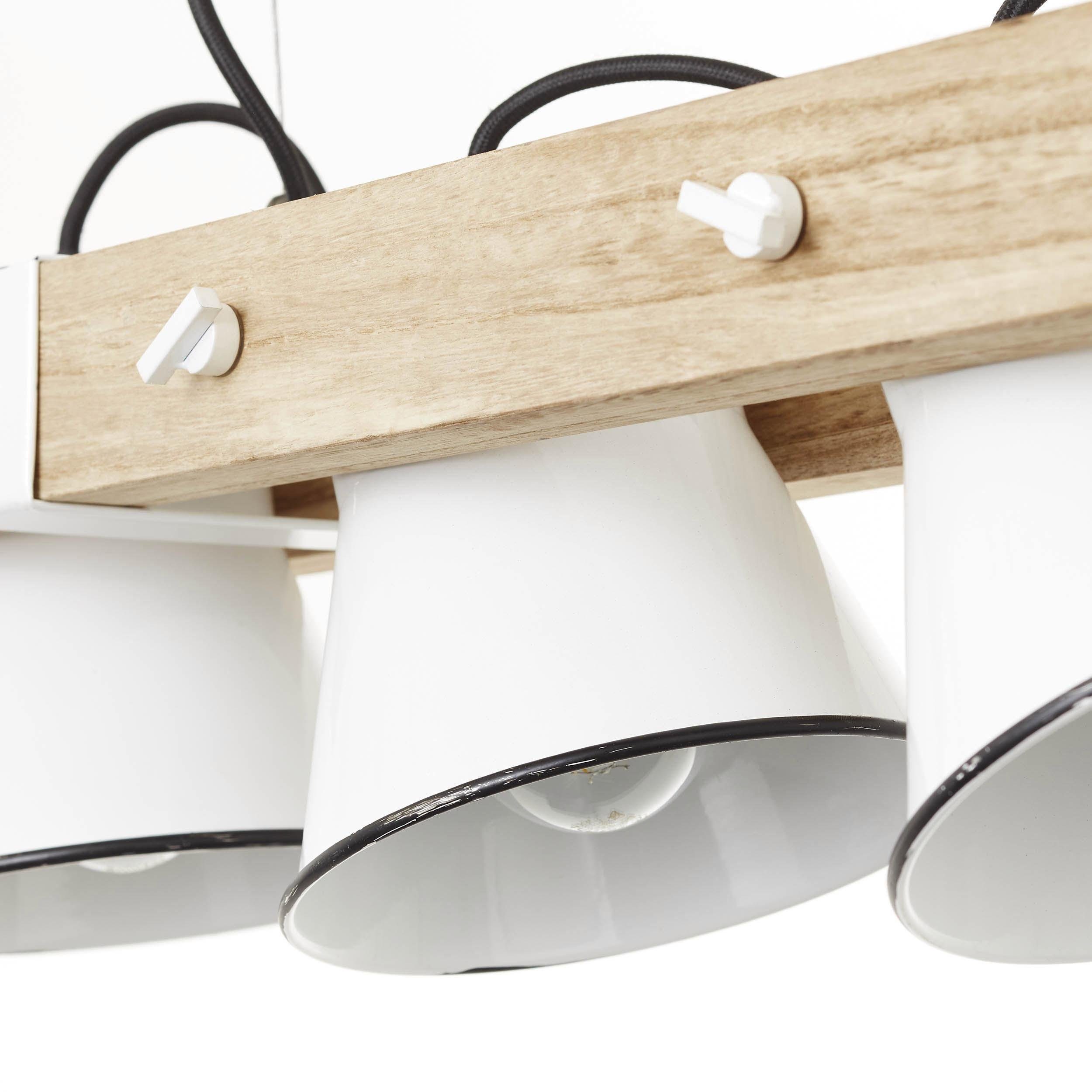 Brilliant Leuchten Hanglamp PLOW Hanglamp 5-lichts, zwenkbaar, staal/hout (1 stuk)