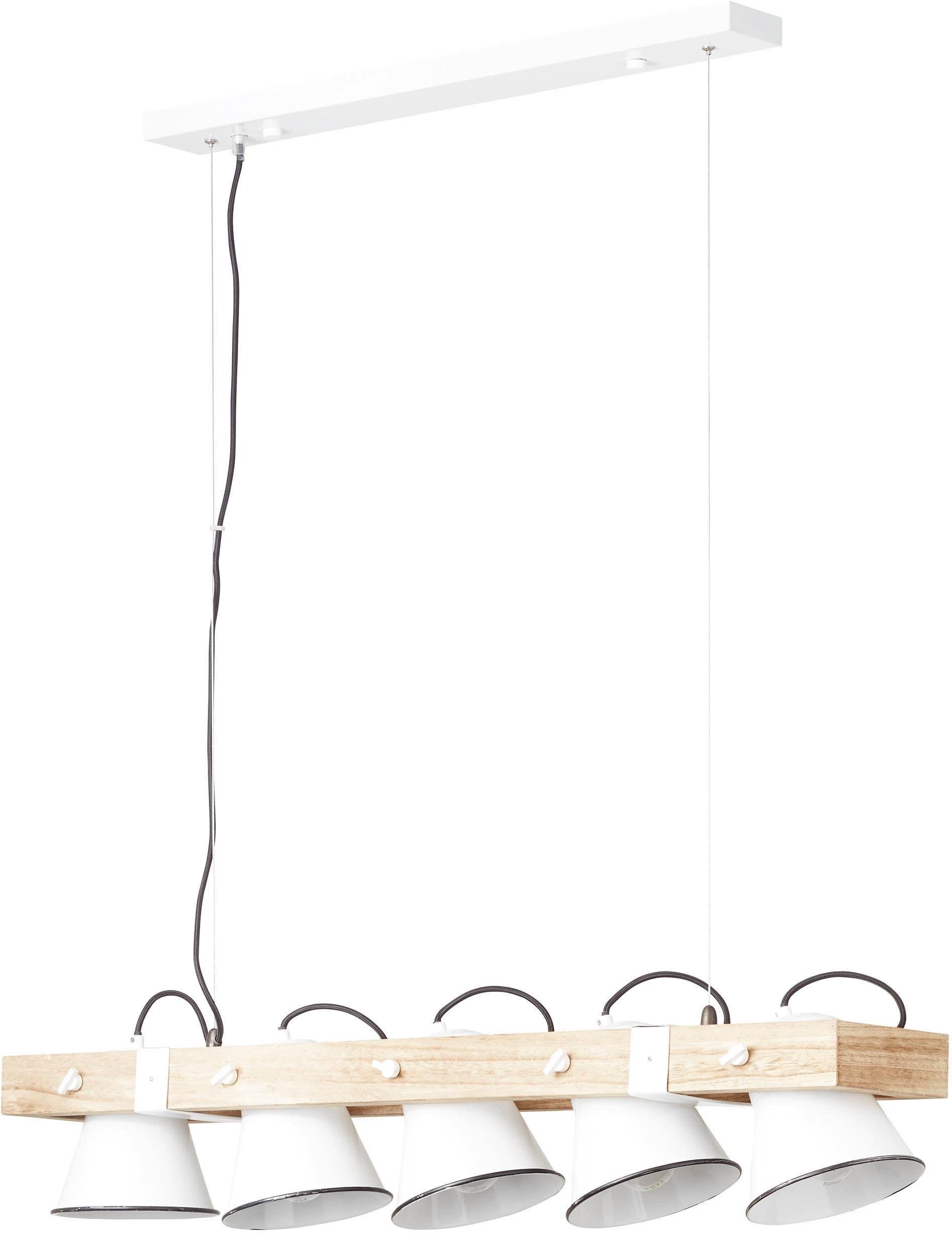 Brilliant Leuchten Hanglamp PLOW Hanglamp 5-lichts, zwenkbaar, staal/hout (1 stuk)