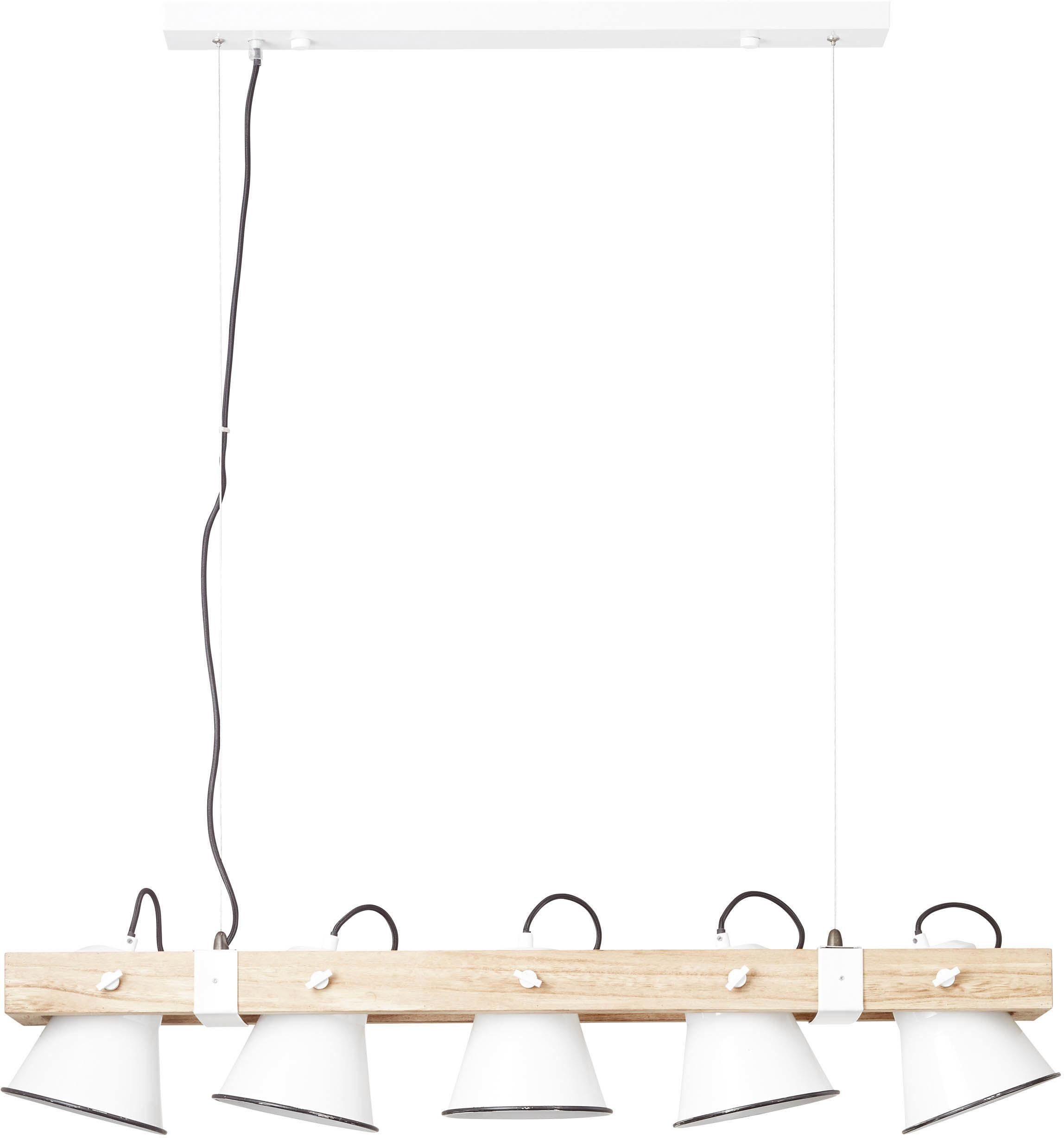 Brilliant Leuchten Hanglamp PLOW Hanglamp 5-lichts, zwenkbaar, staal/hout (1 stuk)