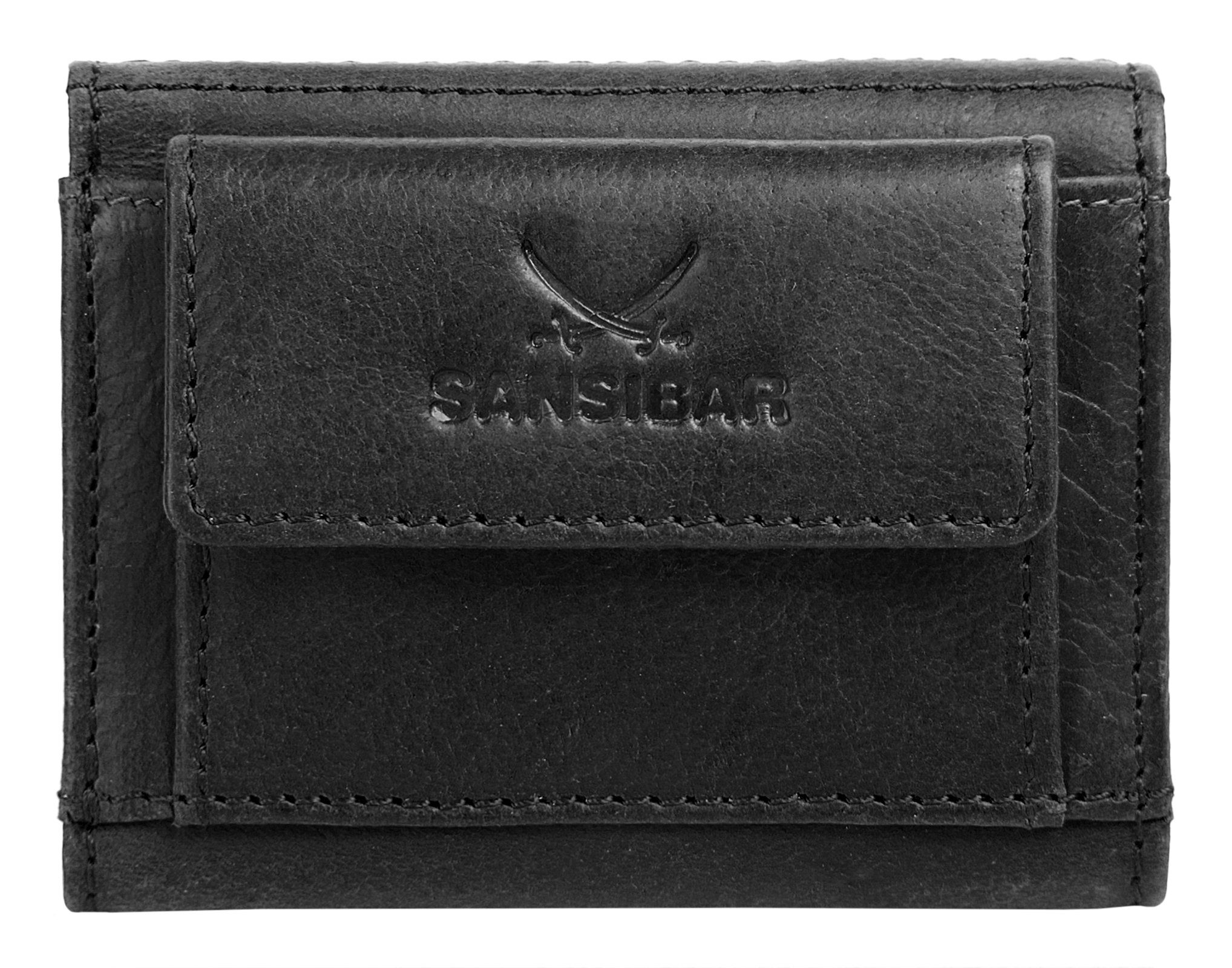 Sansibar Portemonnee echt leder unisex portemonnees zwart