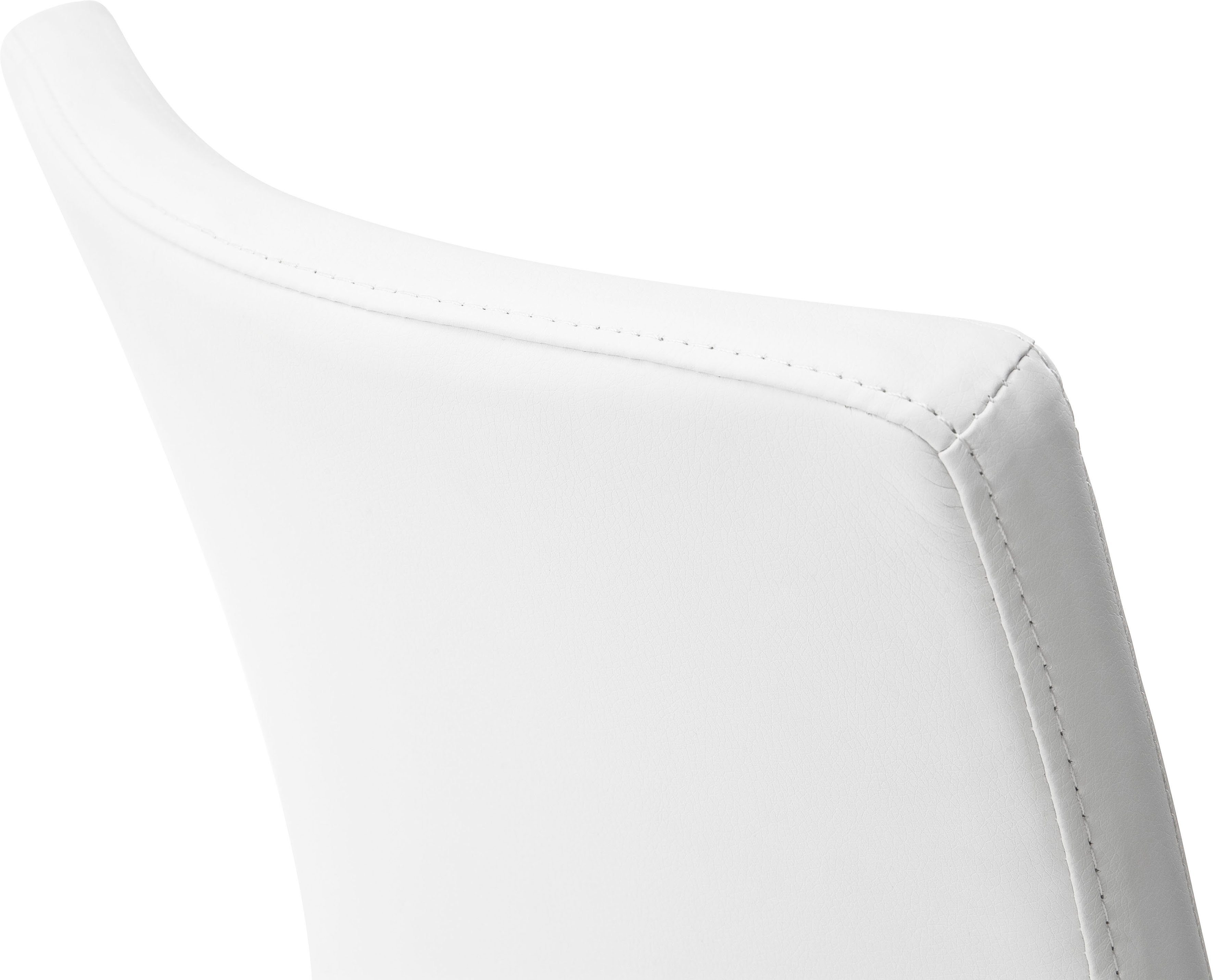 MCA furniture Vrijdragende stoel Arco Stoel overtrokken met echt leer, belastbaar tot 130 kg (2 stuks)