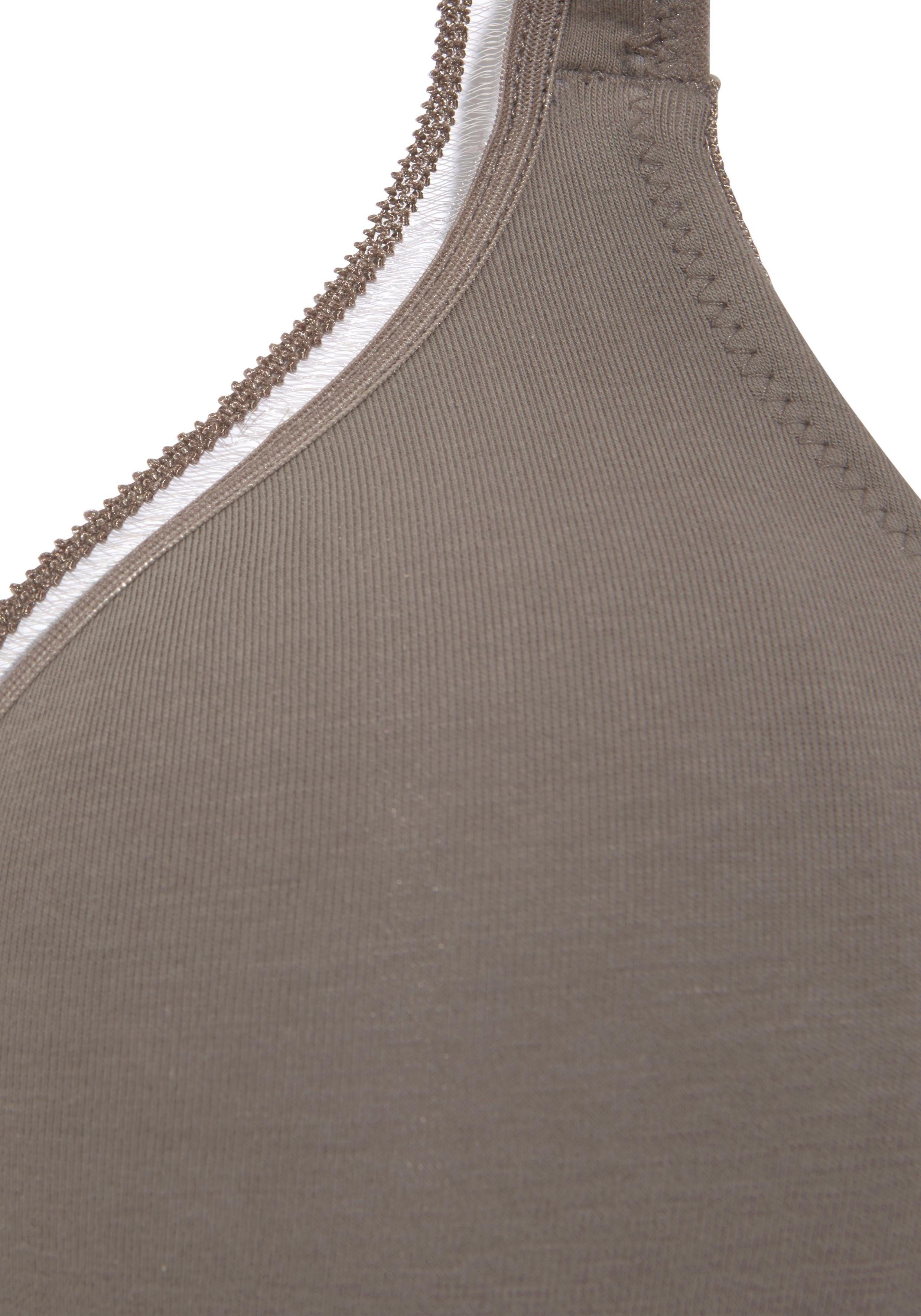Petite fleur T-shirt-bh zonder beugels van katoen, basic dessous (Set van 2)
