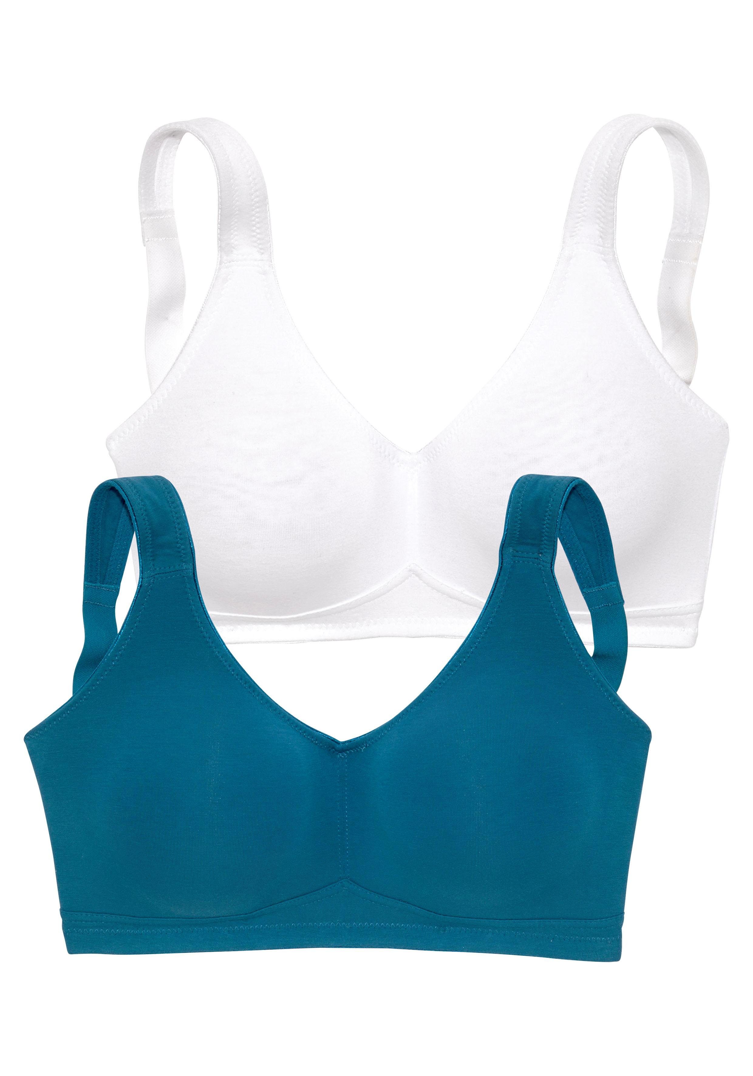 Petite fleur Soft-bh zonder beugels, gemaakt van zacht katoen (Set van 2)